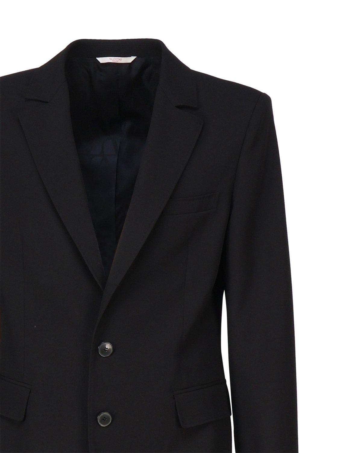 Shop Valentino Single-breasted Curved Hem Blazer In Black