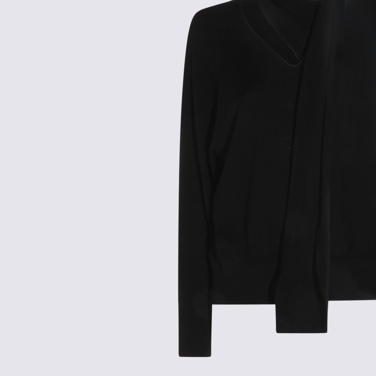 Zanone Neck-tie Sweater In Black