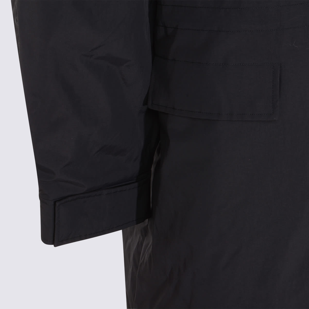 Ganni Black Nylon Down Jacket In Black