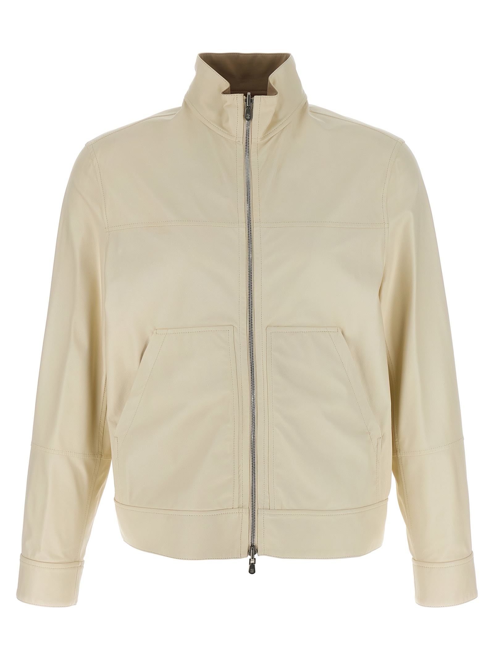 Brunello Cucinelli Reversible Leather Bomber Jacket