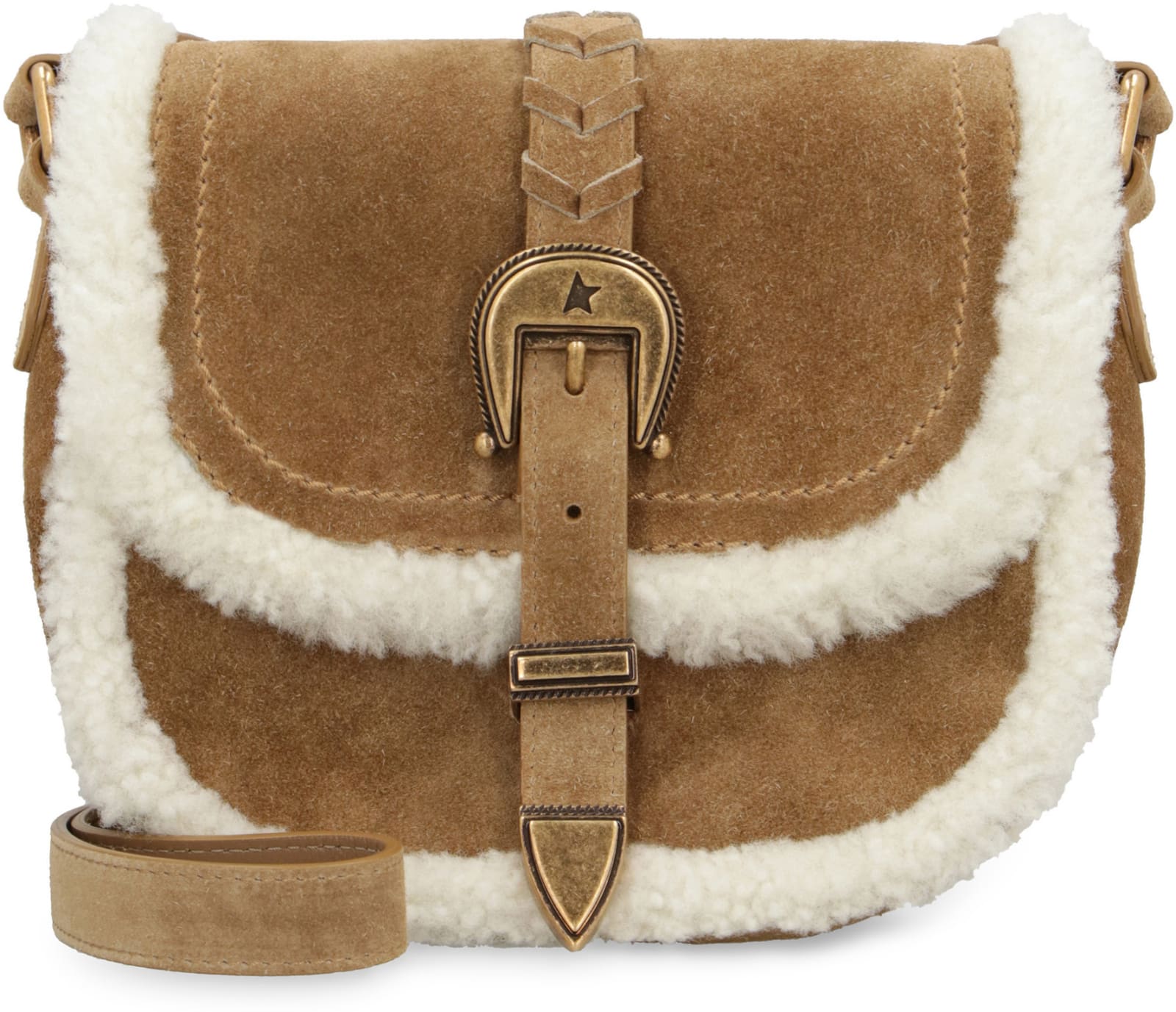 Women's Rodeo Bag in suede with shearling details