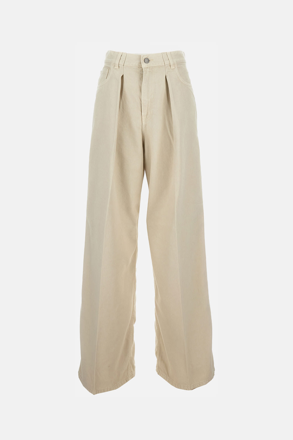 Haikure Pleated Wide-leg Jeans In Neutral