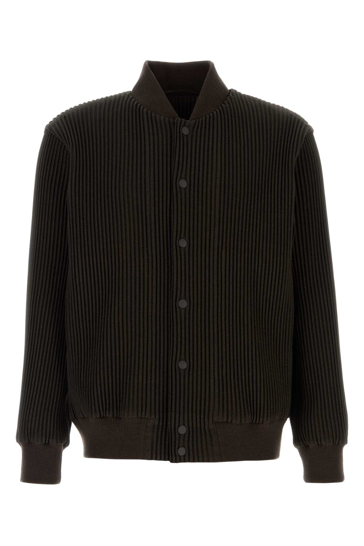 Issey Miyake Dark Brown Polyester Bomber Jacket