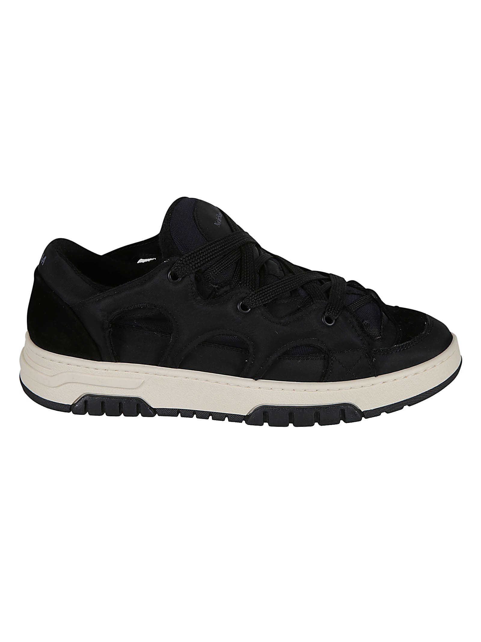 Shop Paura Velvet Logo Sneakers In Black