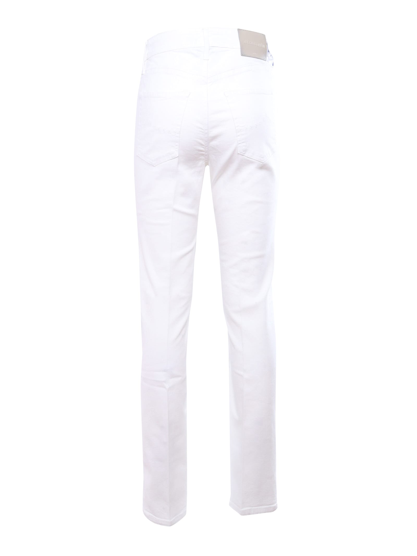Jacob Cohen White 5-pocket Trousers In White