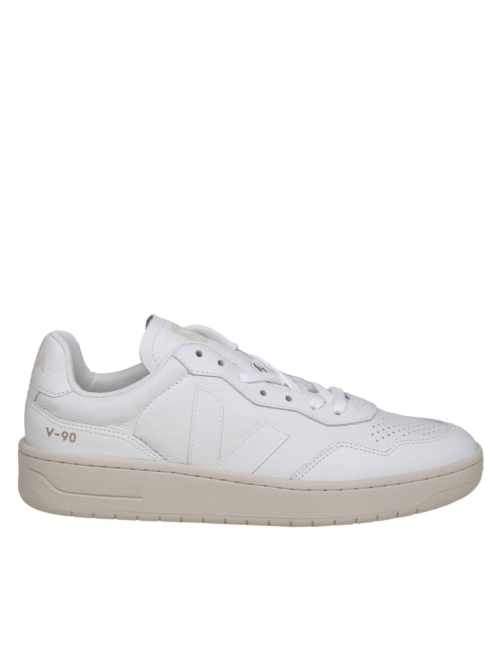 Shop Veja V 90 Sneakers In White Leather