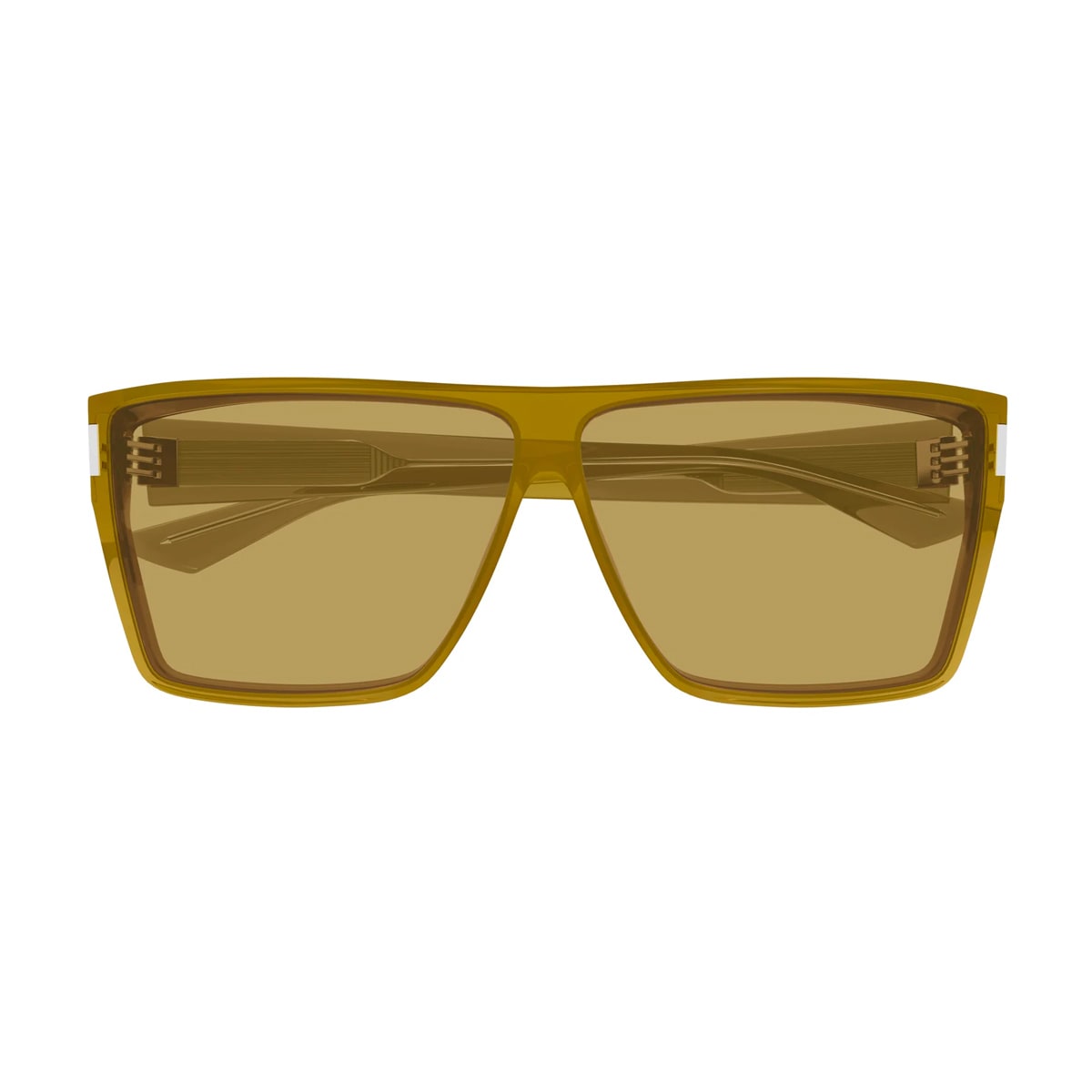 Shop Saint Laurent Sl 756 Linea Corner Angle 004 Brown Trasparente Sunglasses