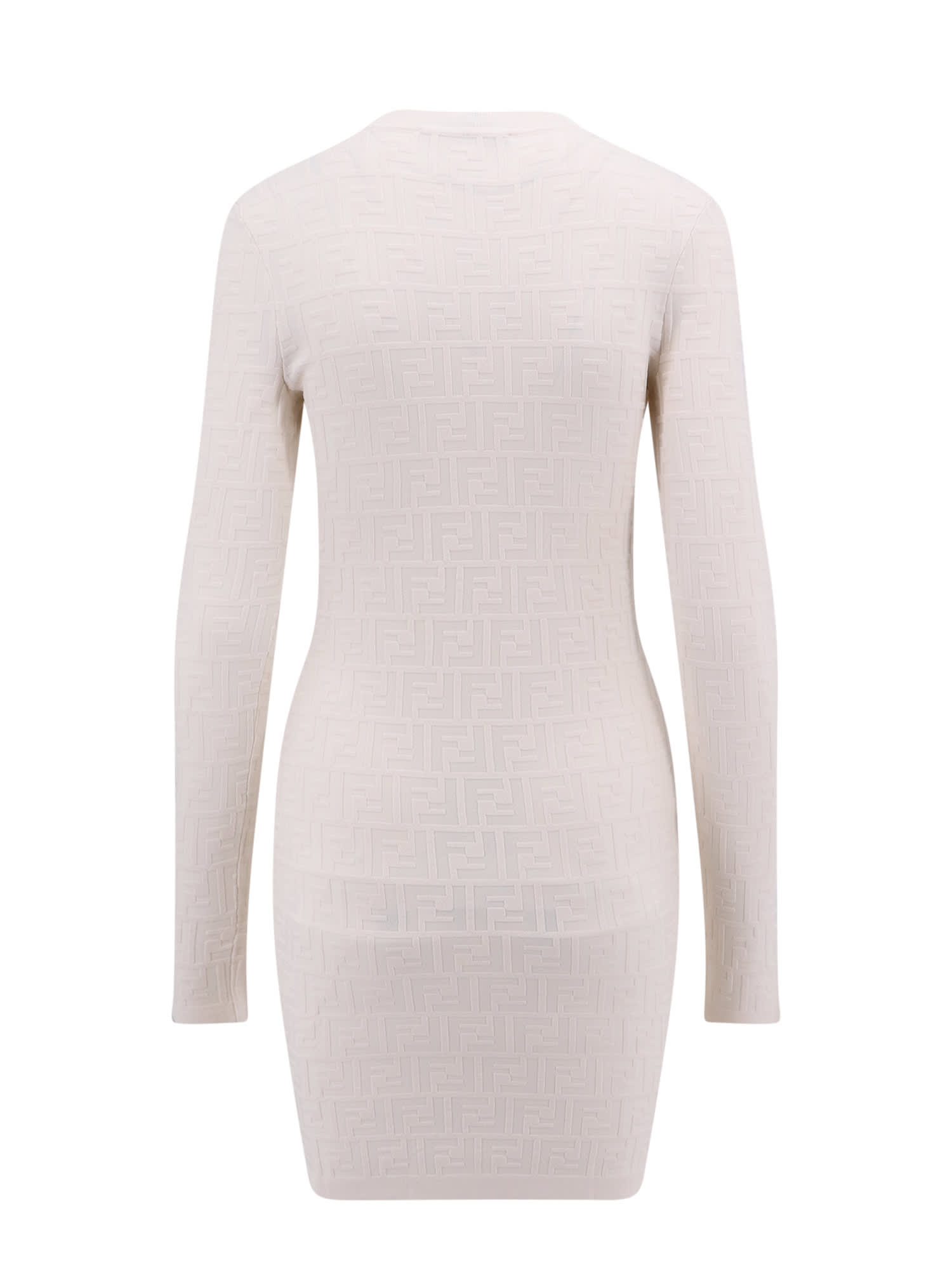 Shop Fendi Dress In Bianco