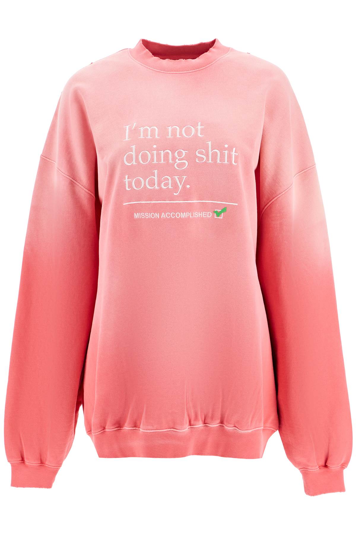 Not Doing Shit Today Sweatshirt In Fuchsia