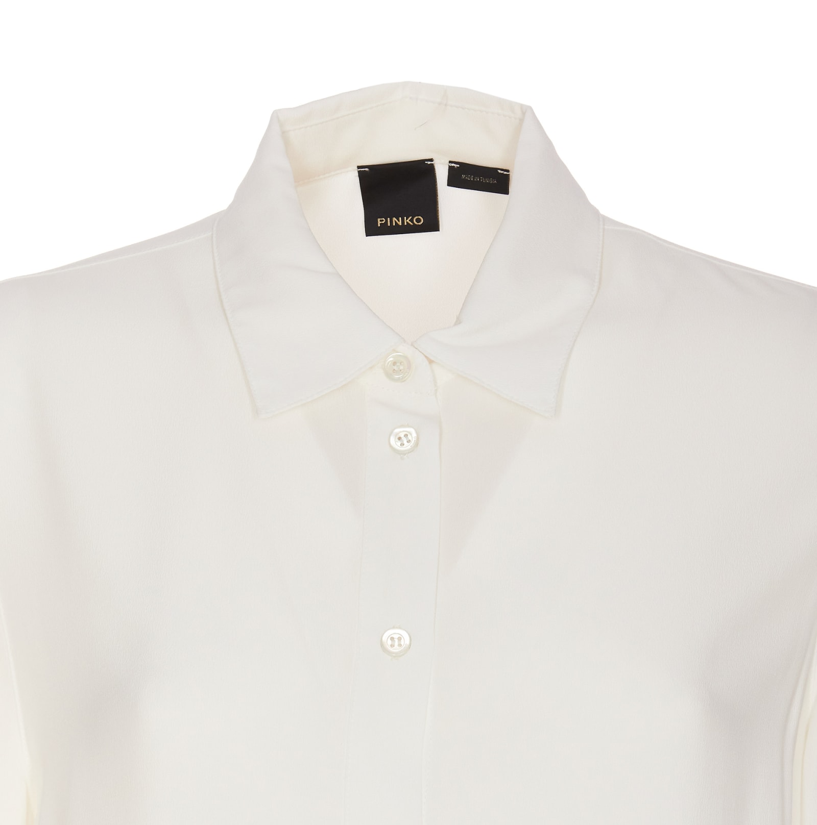 Shop Pinko New Nora Shirt In Bianco/gelato Vaniglia