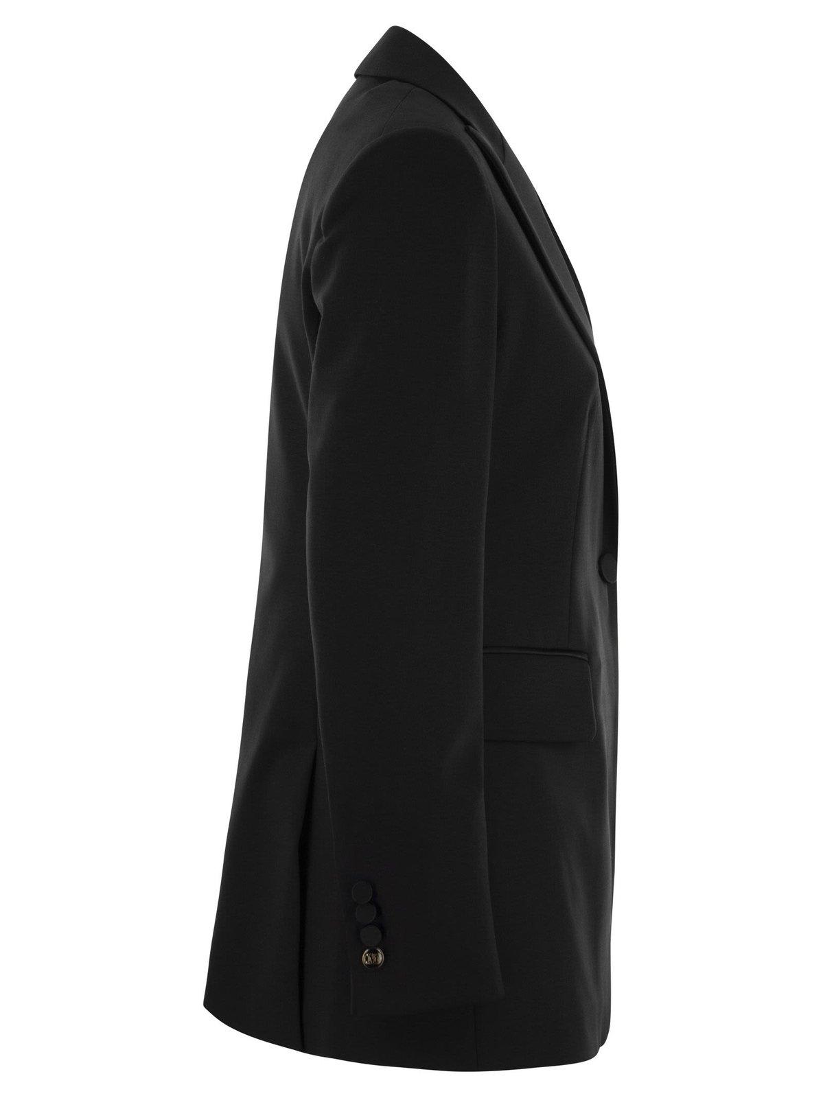 Shop Max Mara Gara Buttoned V-neck Blazer In Black