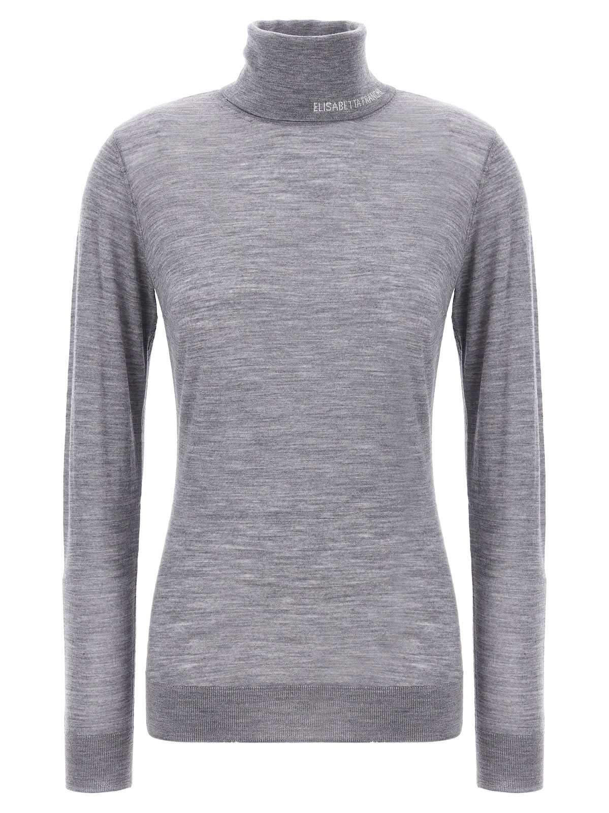 Shop Elisabetta Franchi Turtleneck Long-sleeved Jumper In Grigio