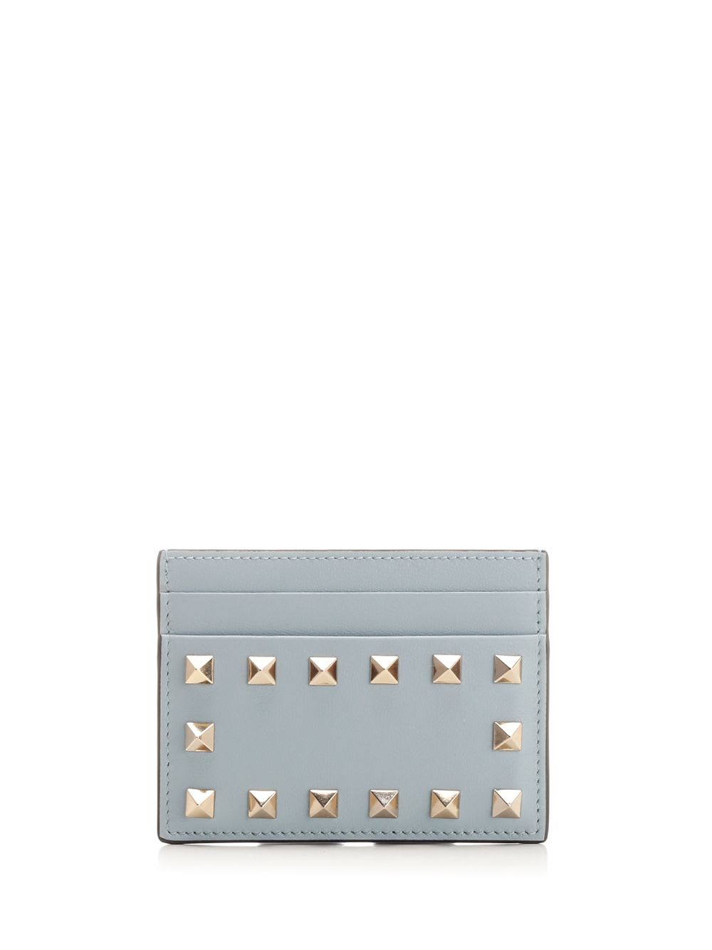 Shop Valentino Rockstud Card Holder In Light Blue