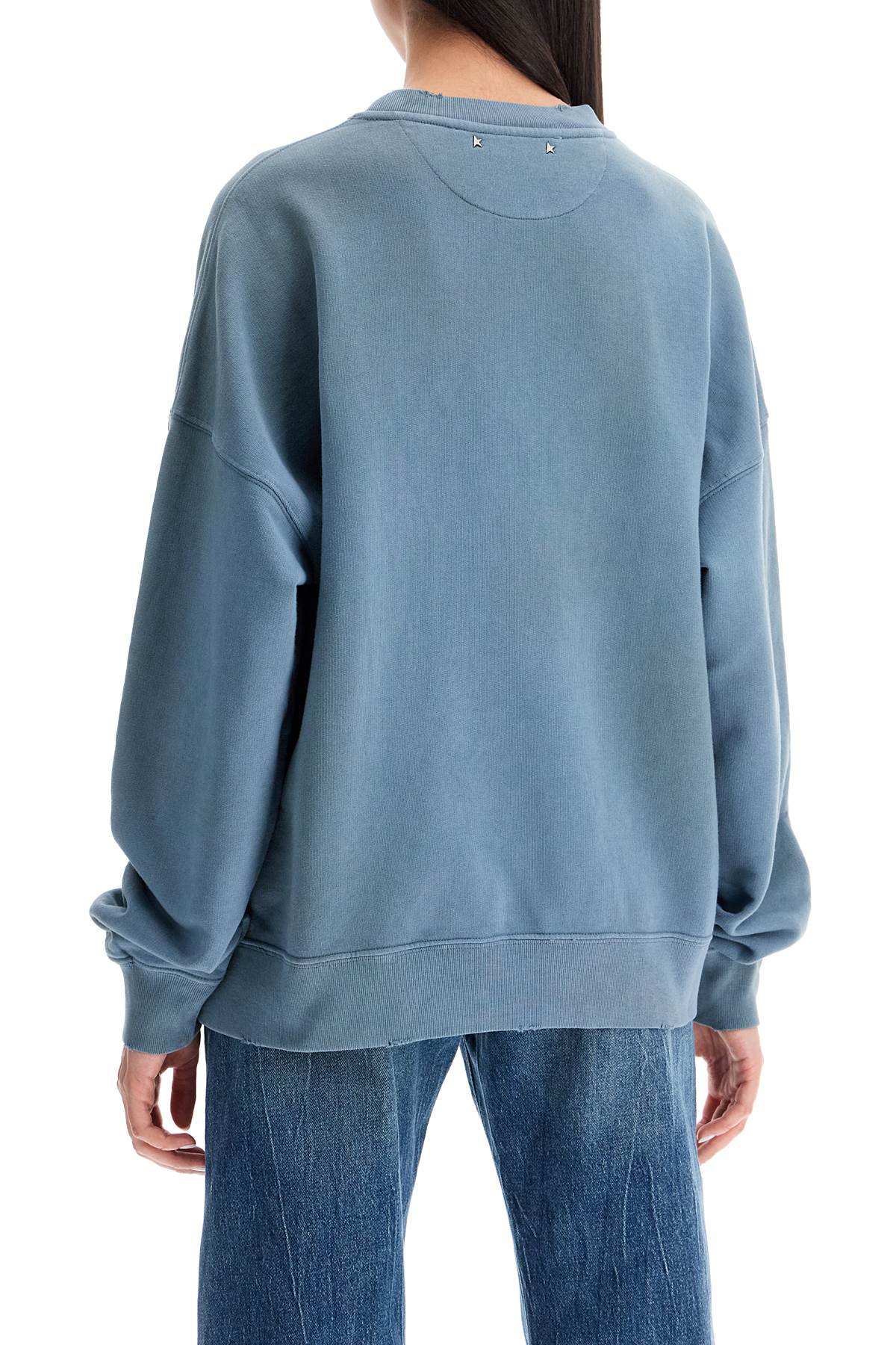 Shop Golden Goose Vintage College-style Sweatshirt With In Windward Blue/ Heritage White (blue)