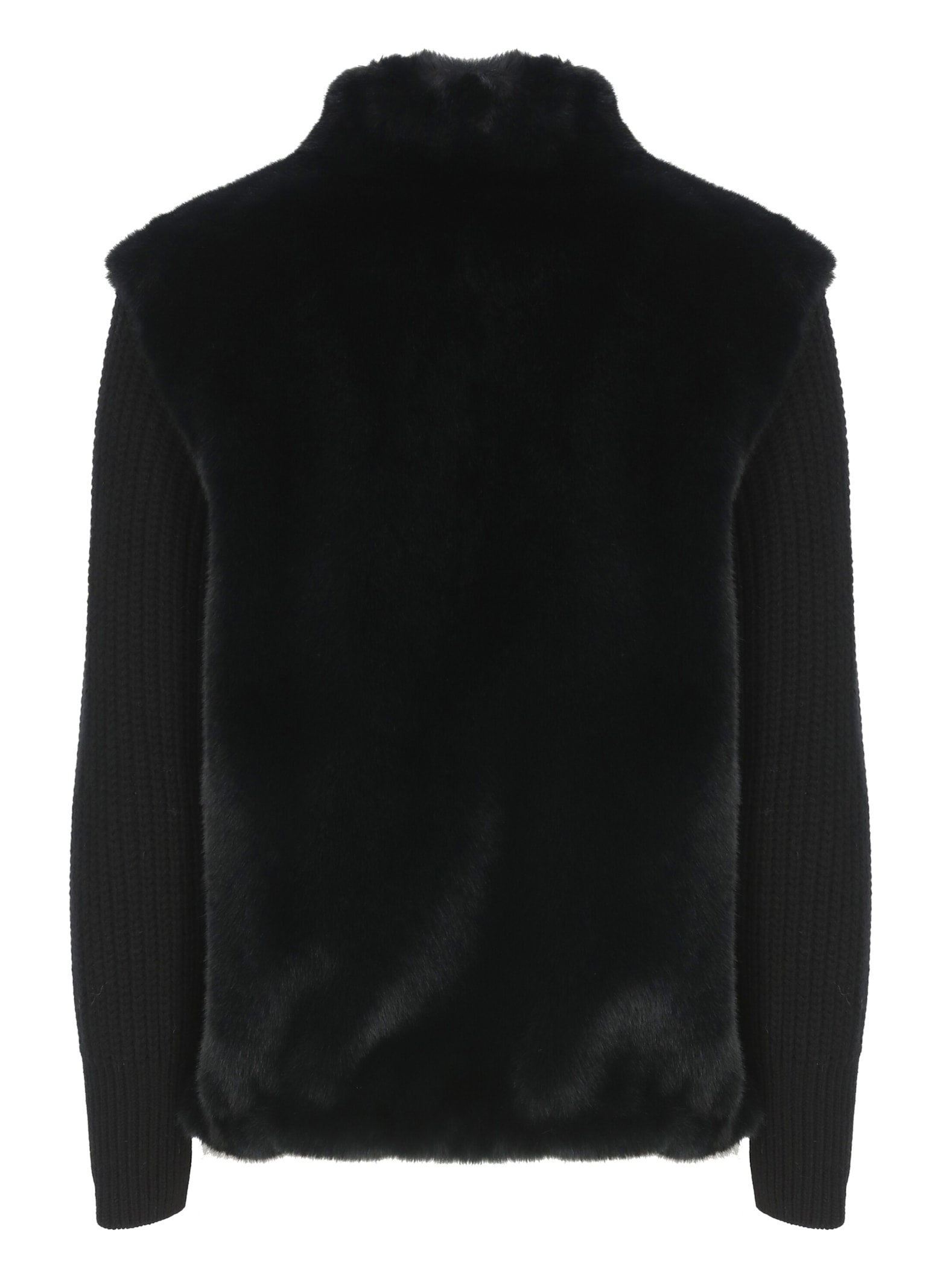 Herno Resort Faux Fur Jacket In Black