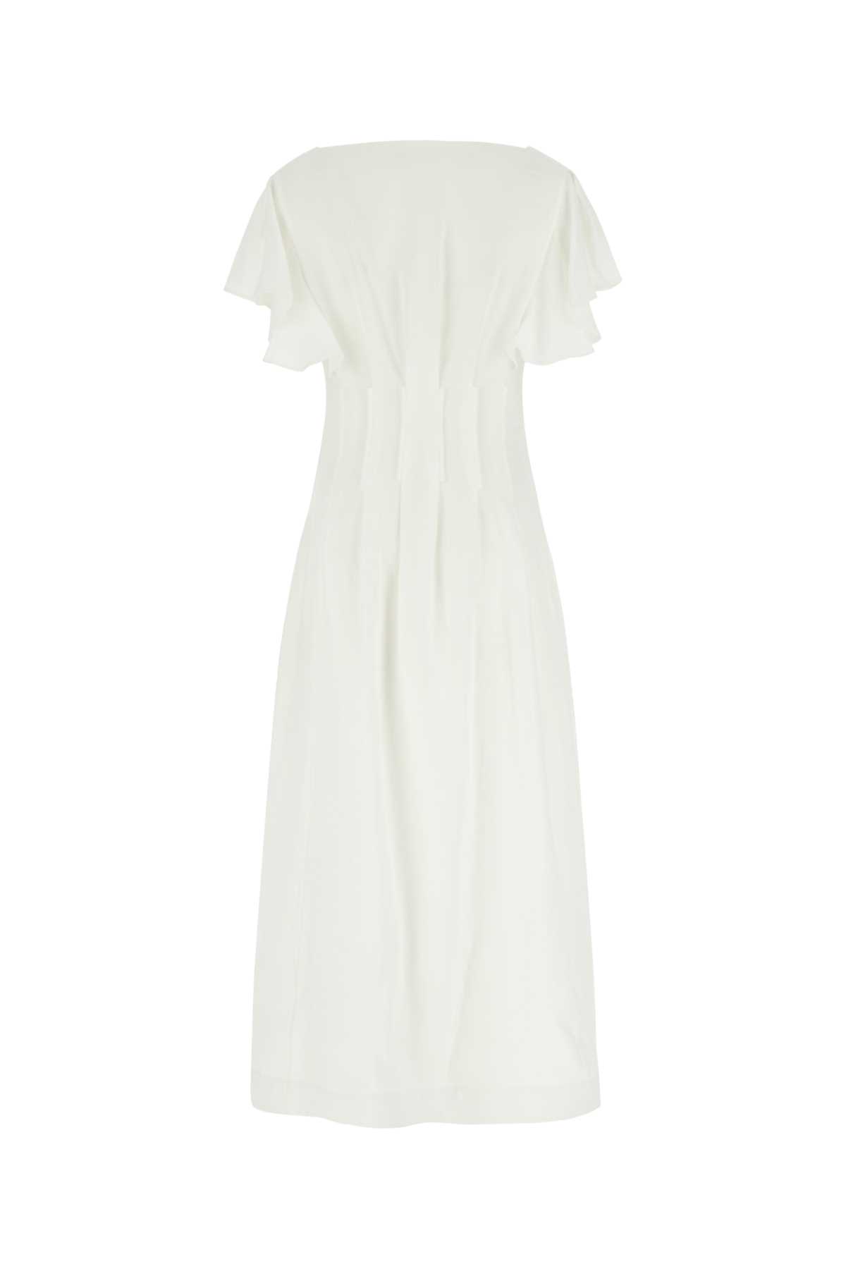 Chloé White Linen Long Dress In 107