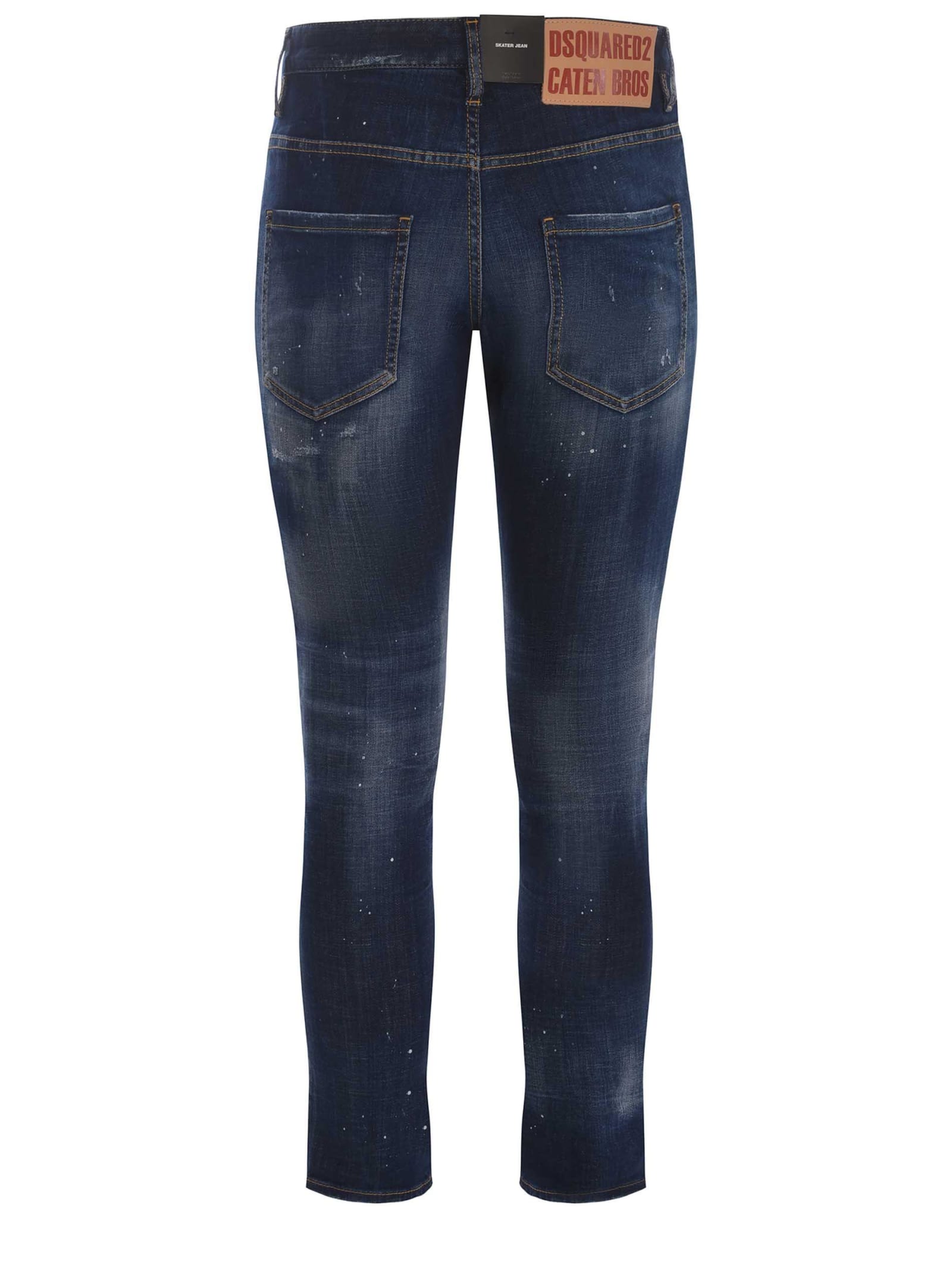 Shop Dsquared2 Jeans  Skater Made Of Denim In Denim Blu Scuro