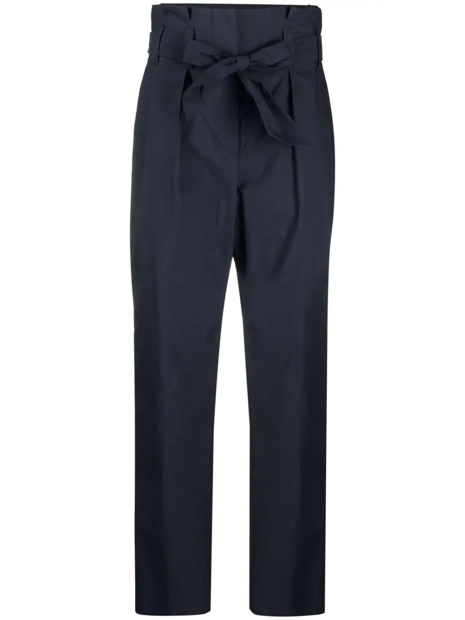 Brunello Cucinelli Navy Cotton Blend Trousers