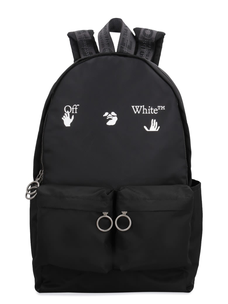 Off-White Ow Logo Backpack Black White