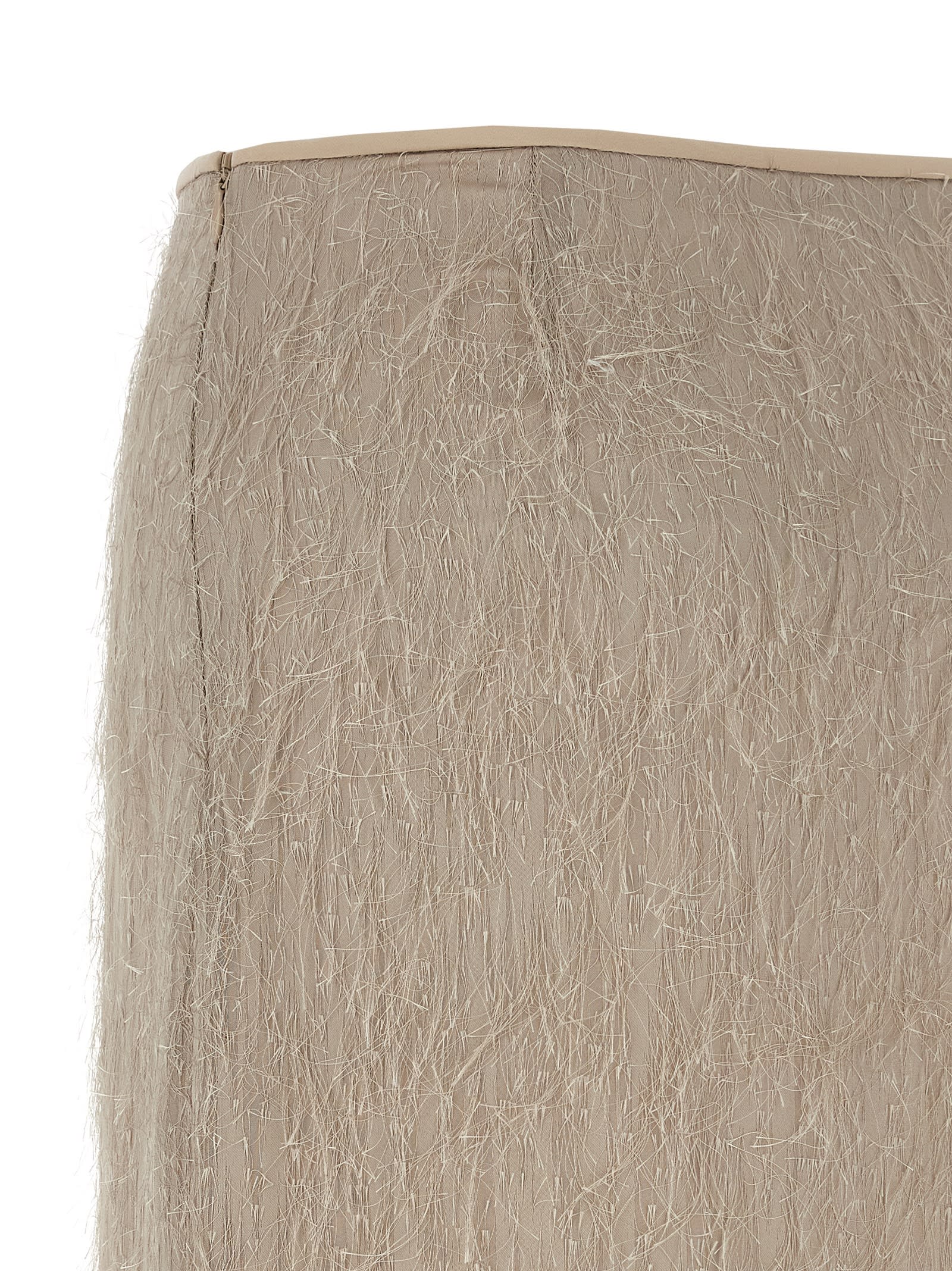 Peserico Textured Sheer Overlay Jacquard Skirt In Brown