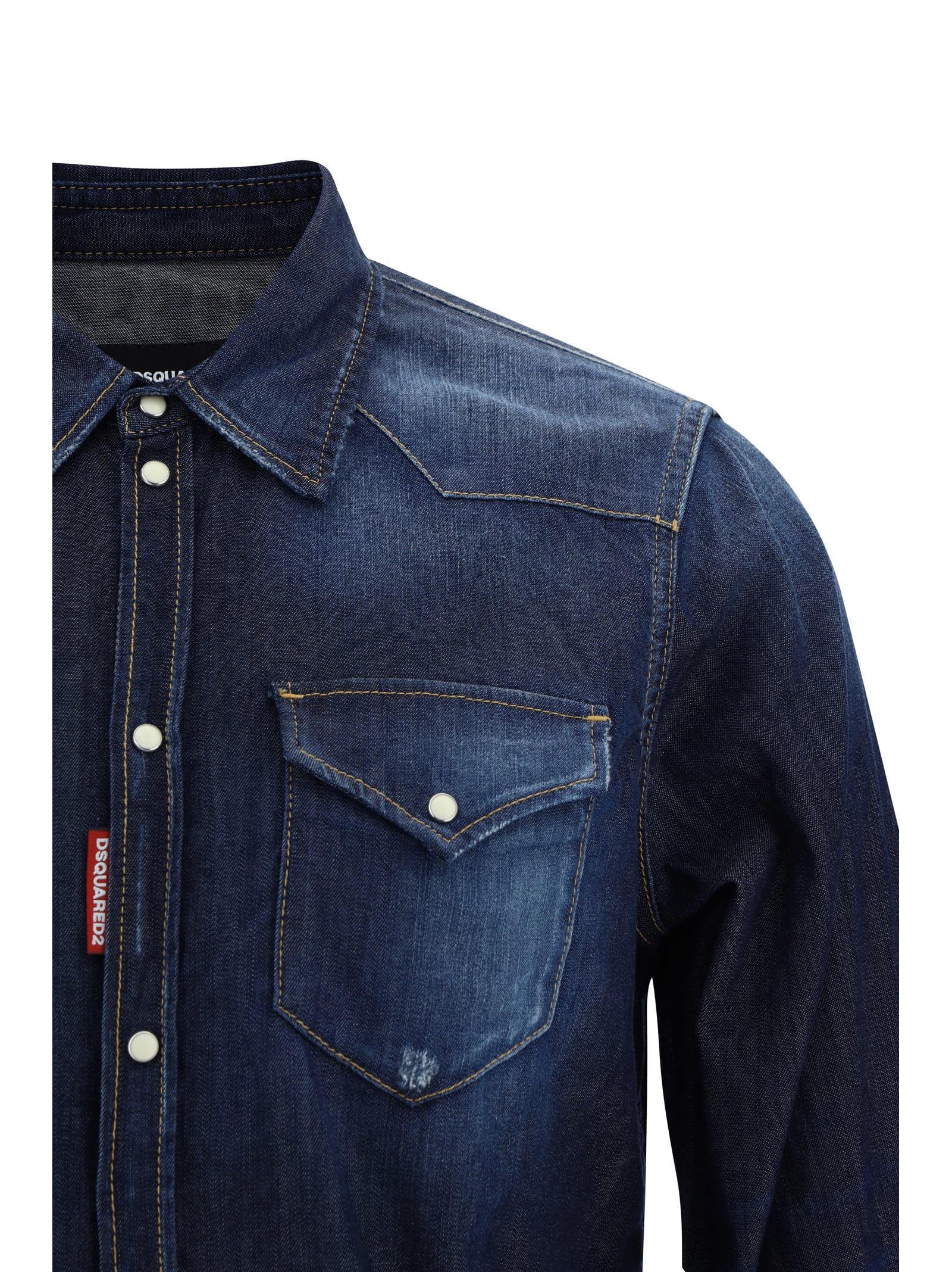 Shop Dsquared2 Shirt In Navy Blue