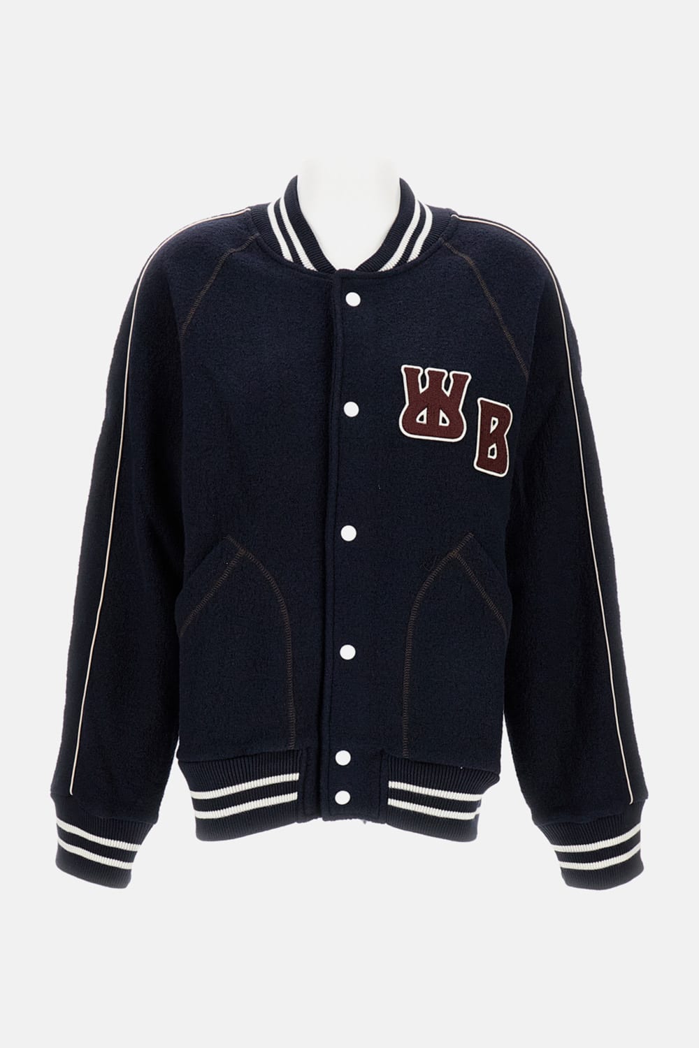 Wales Bonner October Varsity Bomber Jacket In Blue