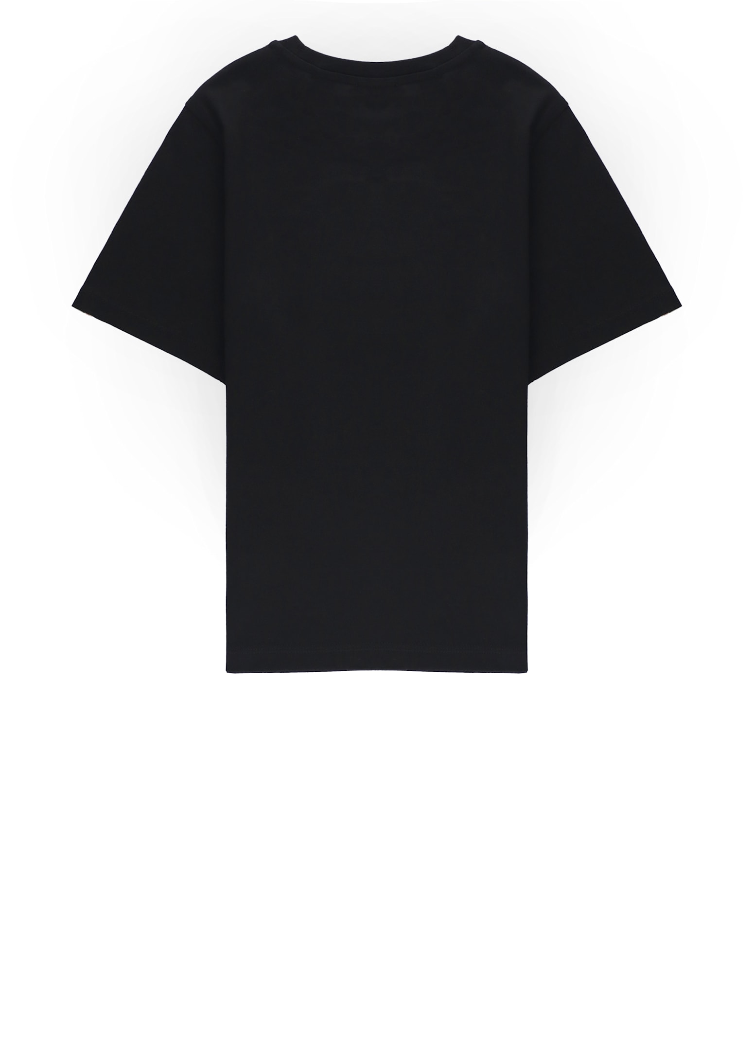 Burberry Boy's Cedar Check Tape Short-sleeve T-shirt In Black