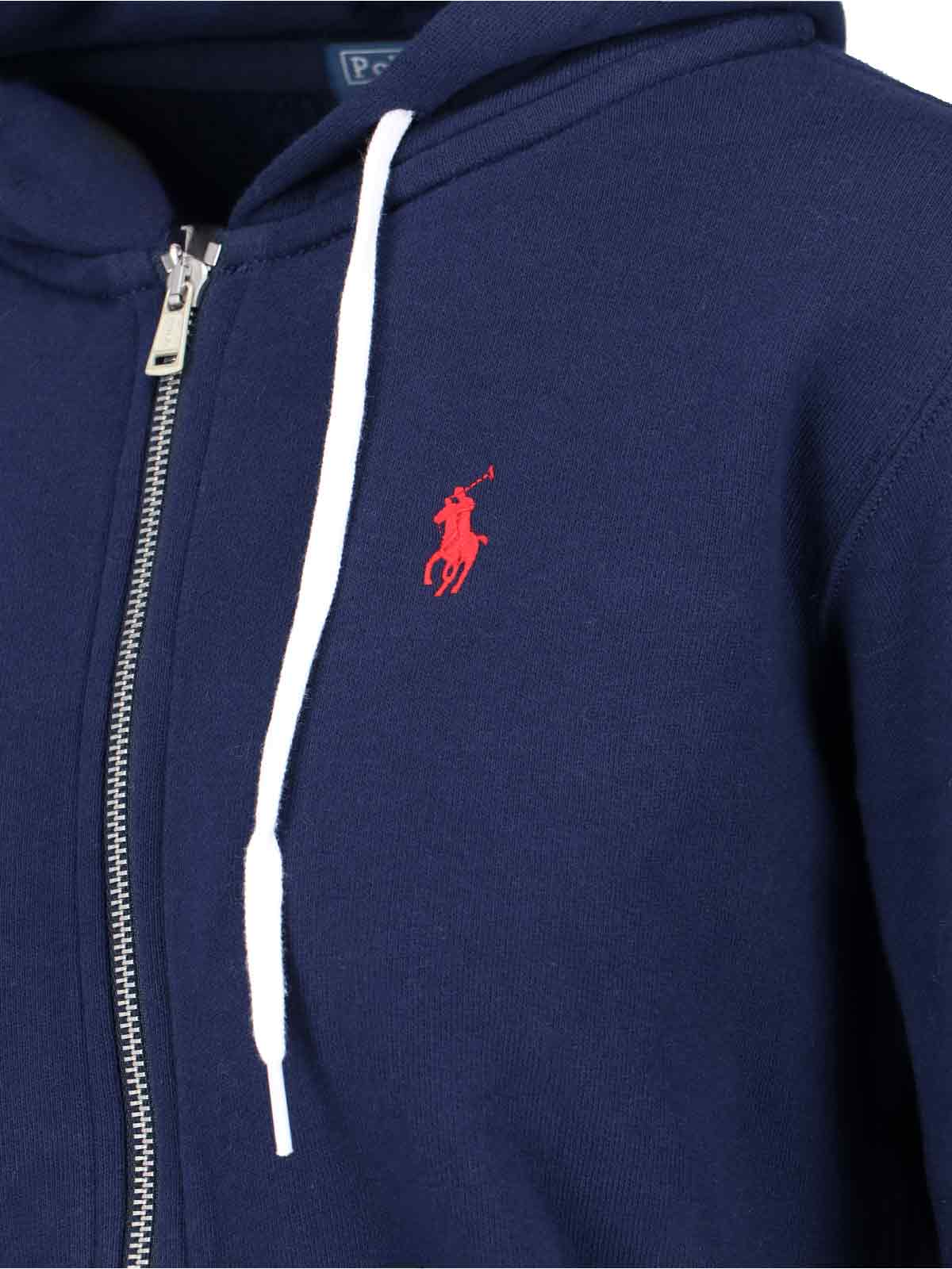 Ralph Lauren Logo Zip Sweatshirt In Blue