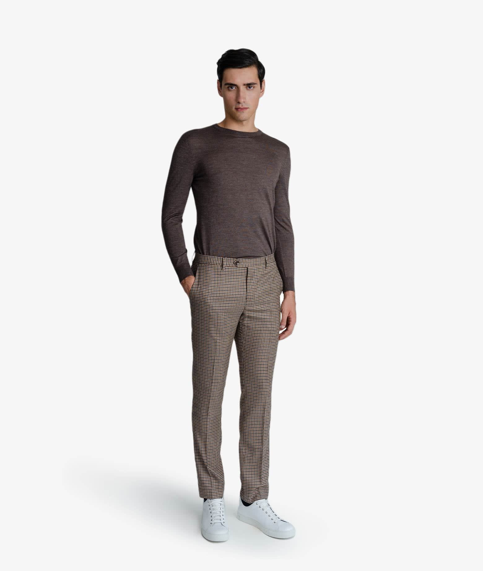 Larusmiani Trousers Checked Pants In Brown