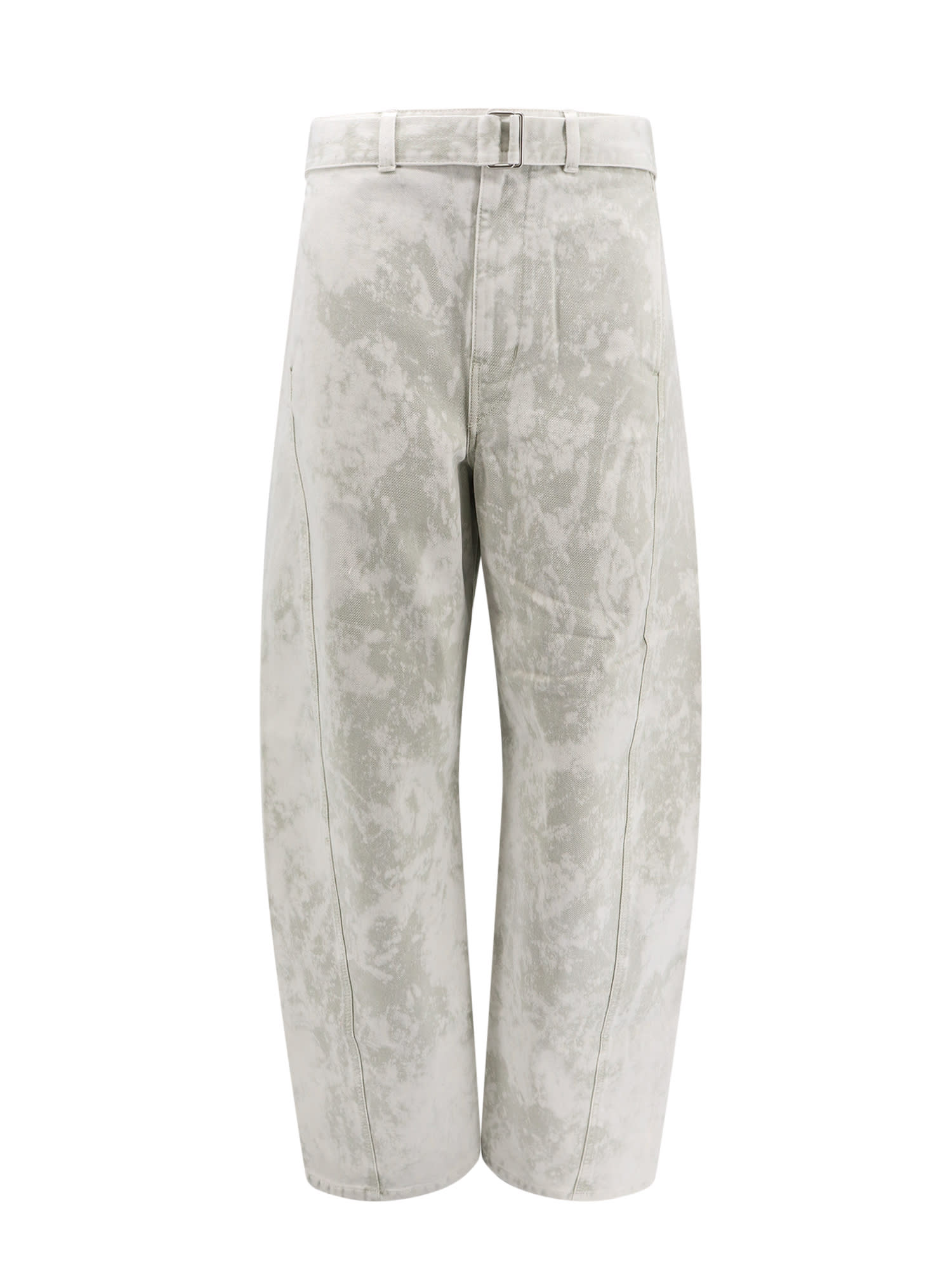 Shop Lemaire Twisted Belted Pants Trouser In Ivory