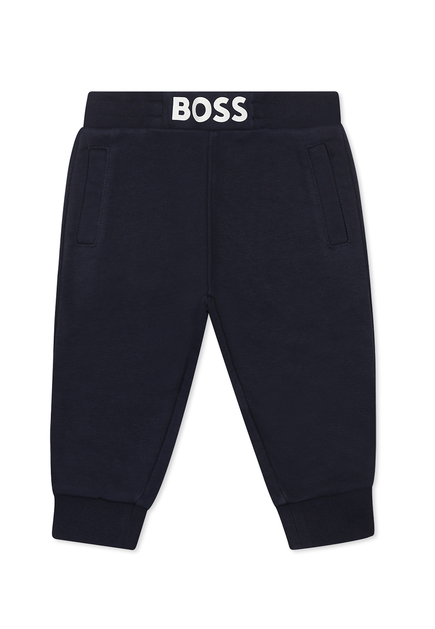 Hugo Boss Blue Trousers For Baby Boy With Logo In Blue