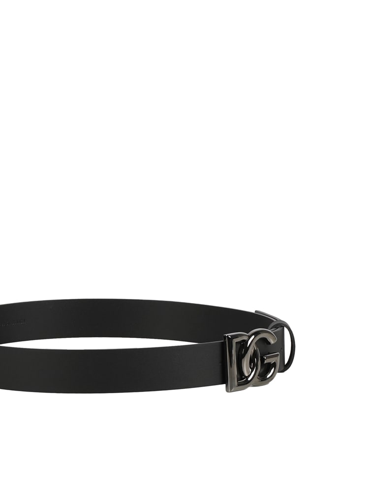 Shop Dolce & Gabbana Logo Buckle Belt In Black