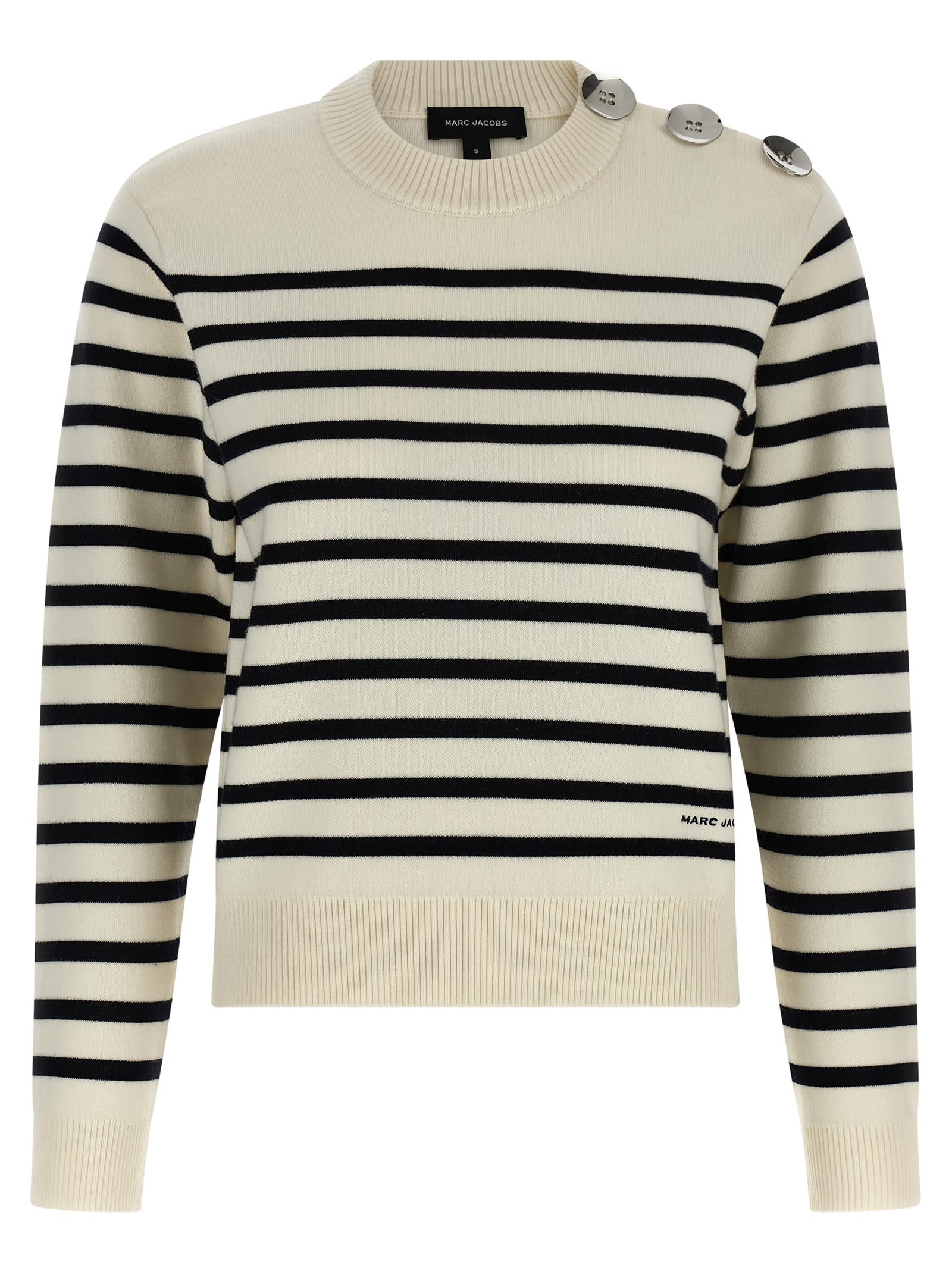 Marc Jacobs Breton Stripe Sweater In White