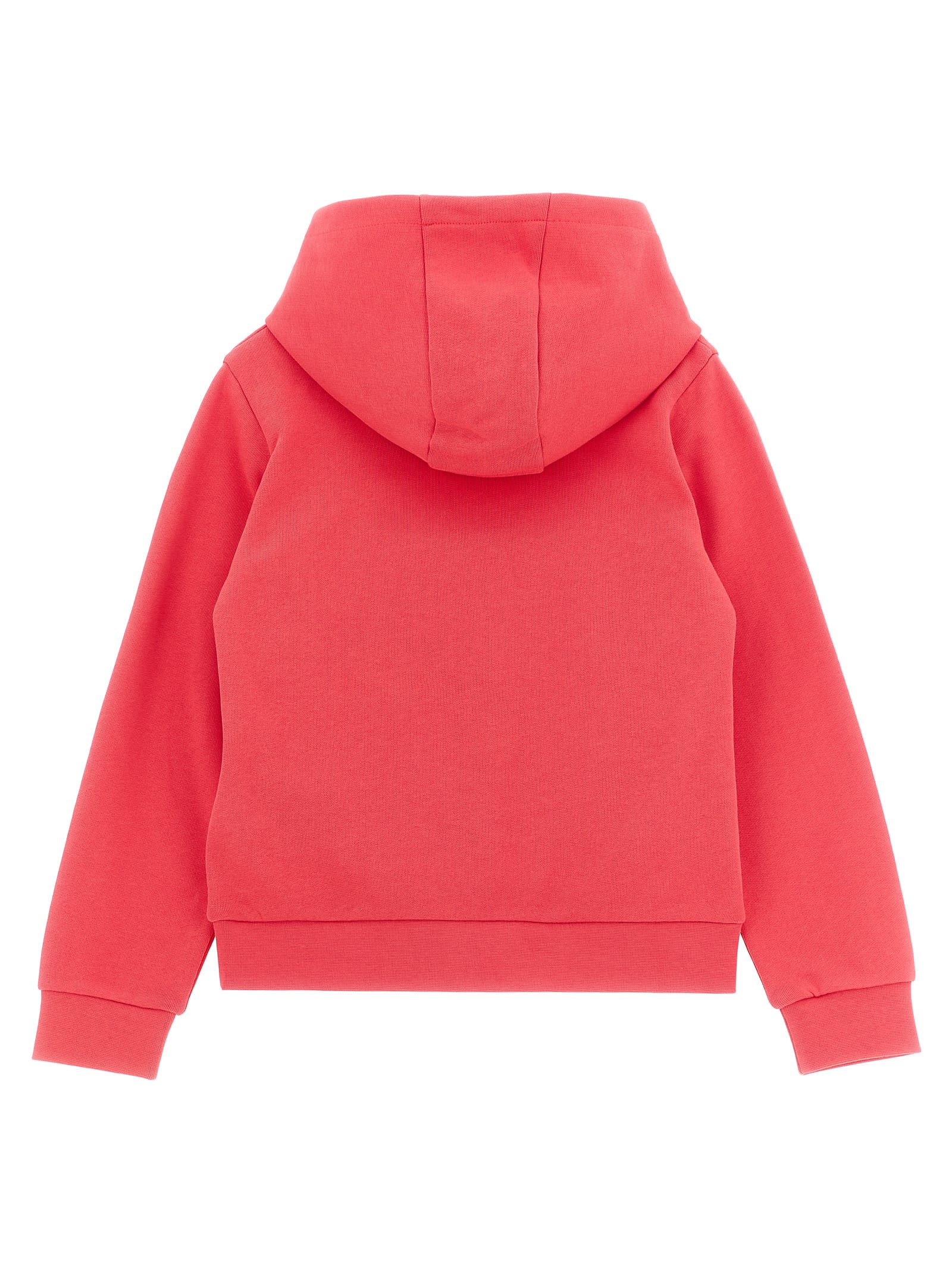 Moncler Logo Embroidery Hoodie In Pink