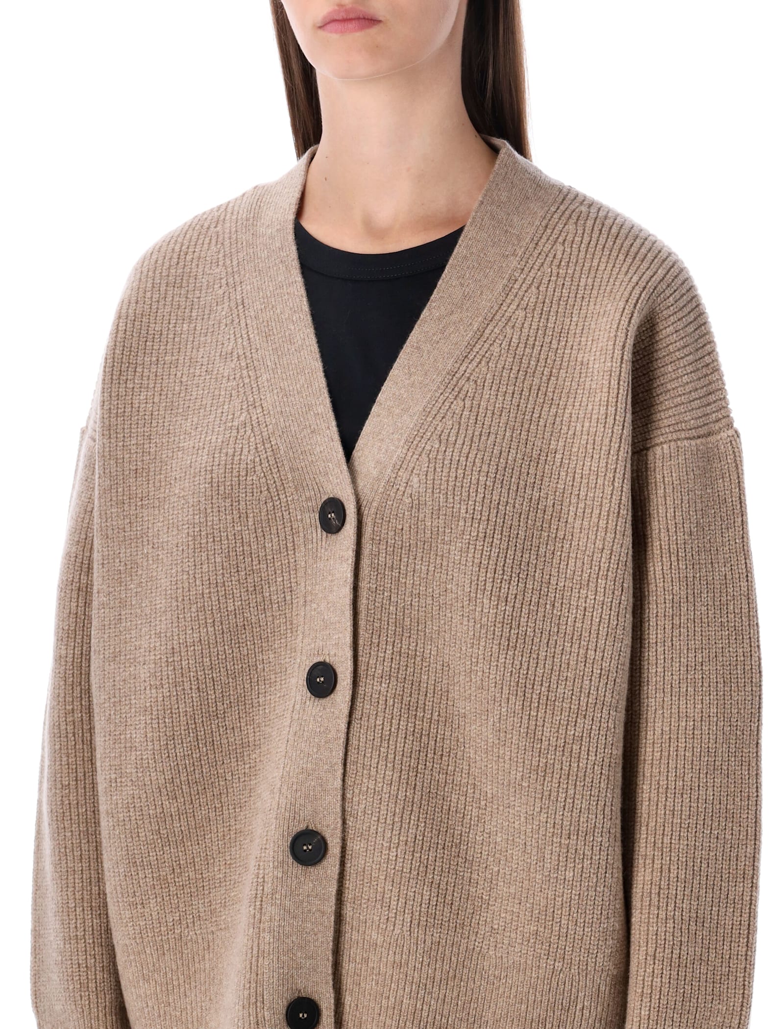 Studio Nicholson Whitt Merino Wool Cardigan In Brown