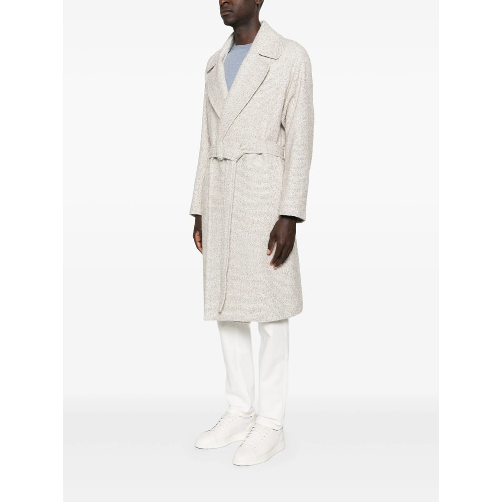 Hevo Belted Coat In Gray