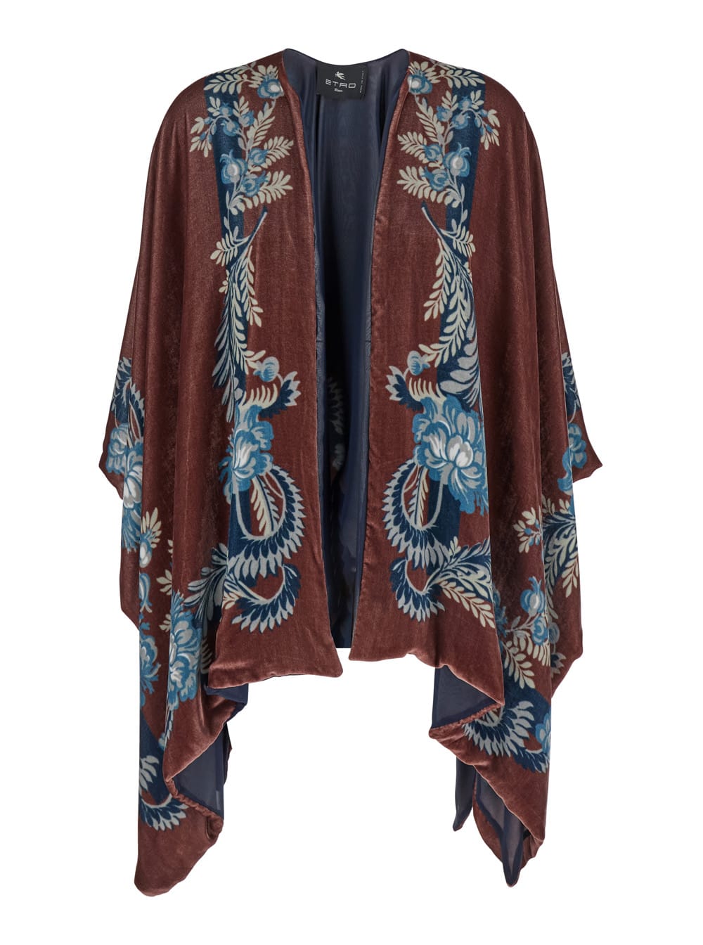 Shop Etro Velvet Cape In Multicolor