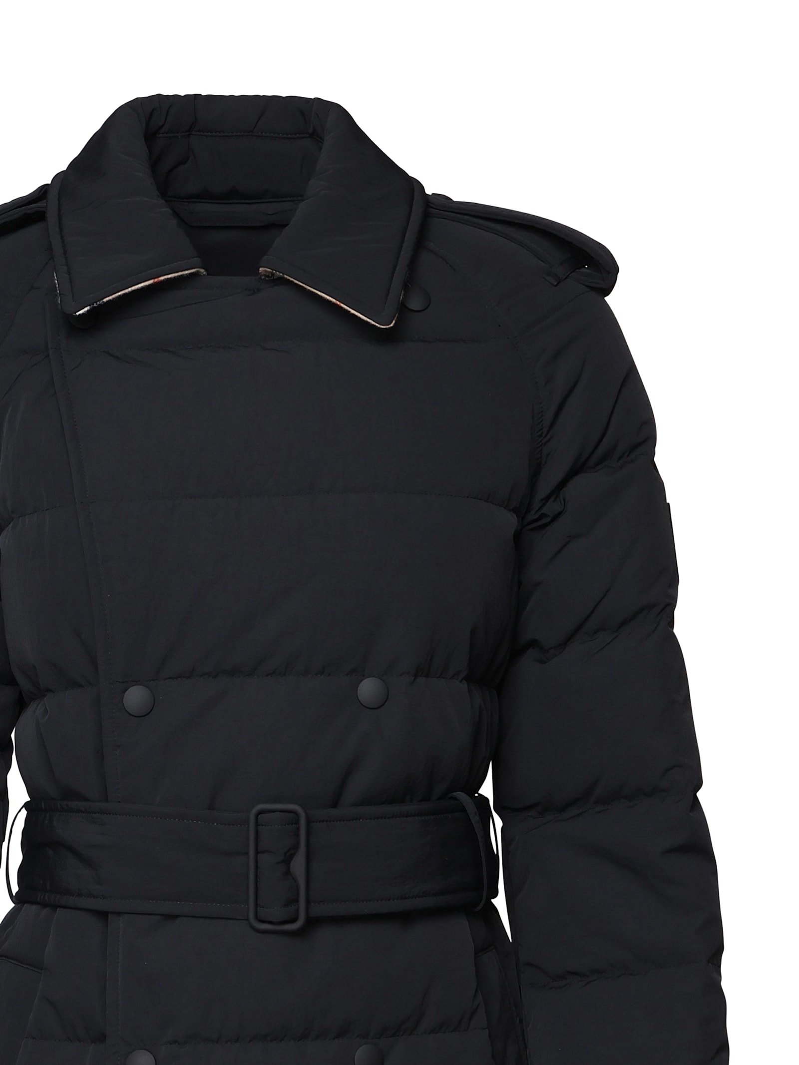 Shop Burberry Quilted Jacket In Black