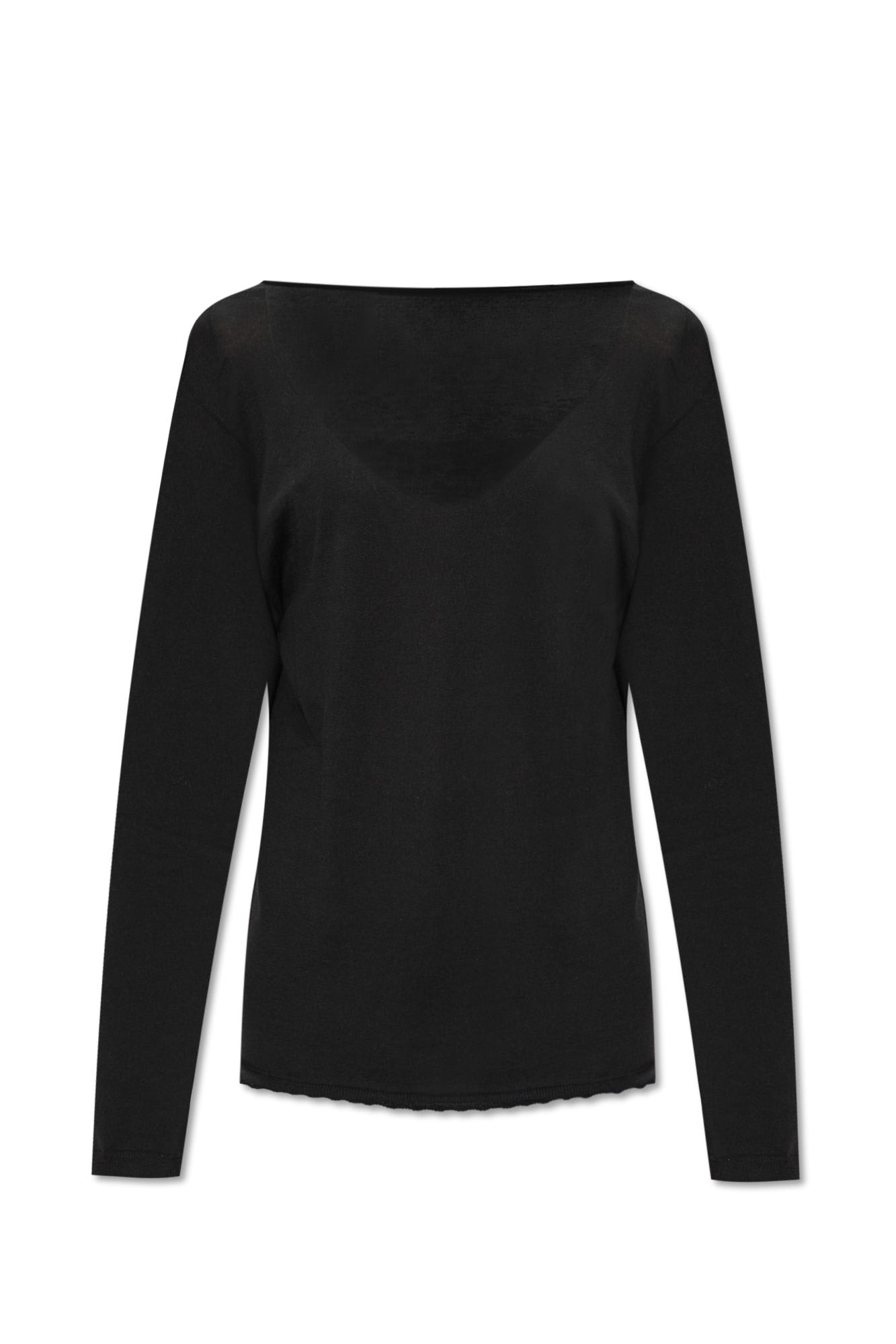 Shop Fabiana Filippi Sweater With Long Sleeves In Black