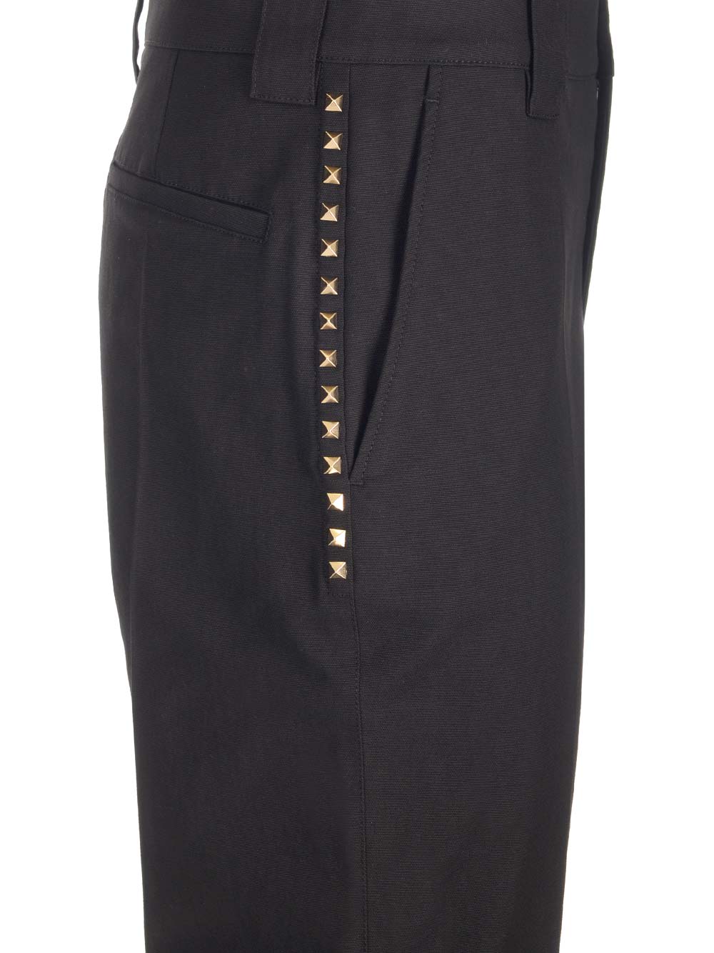 Shop Valentino Rockstud Trousers In Black