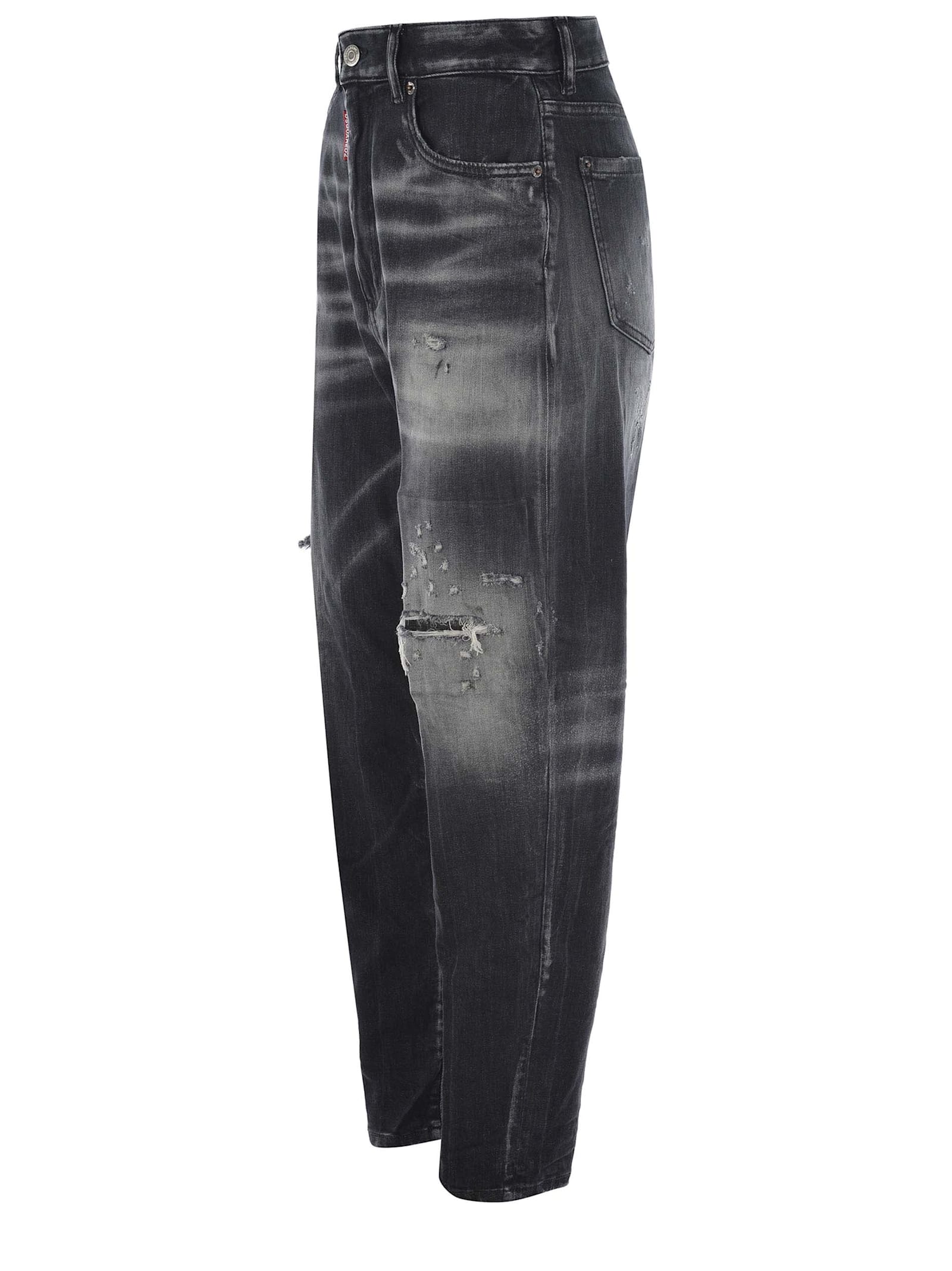 Shop Dsquared2 Jeans  Boston Made Of Stretch Denim In Black