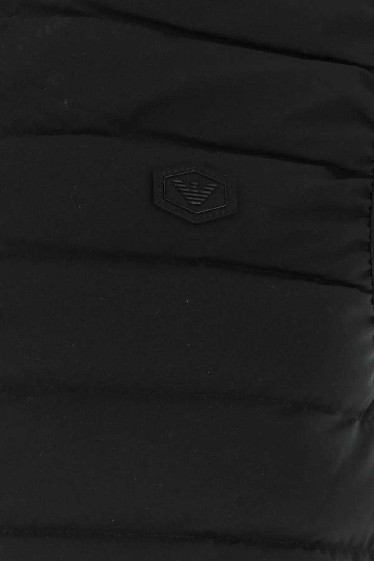 Shop Emporio Armani Black Polyester Sleeveless Down Jacket