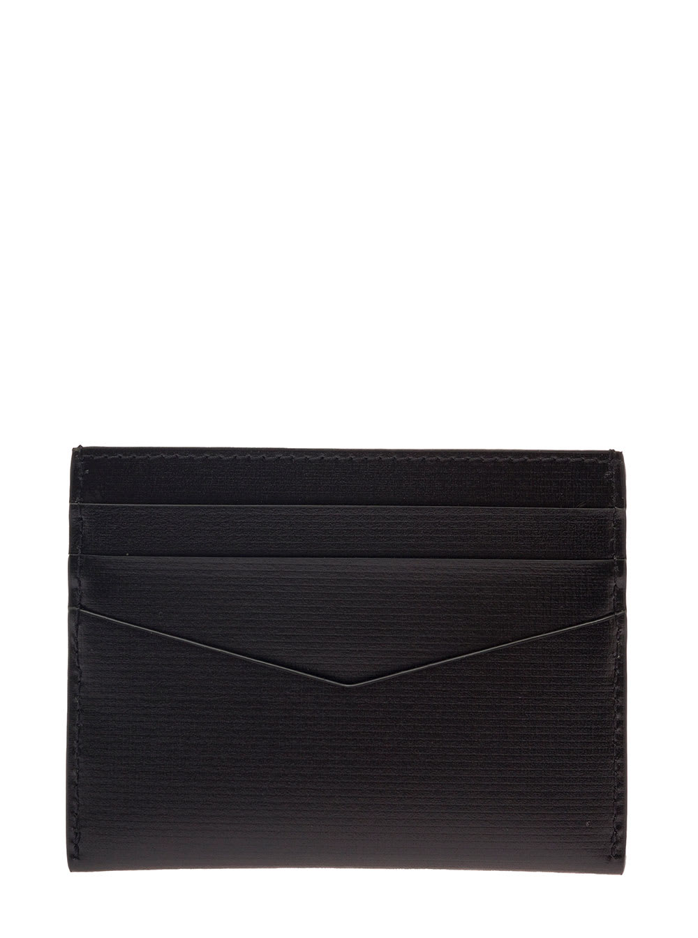 Shop Givenchy Black Cardholder With Silver Logo Embossed At The Front In Leather Man