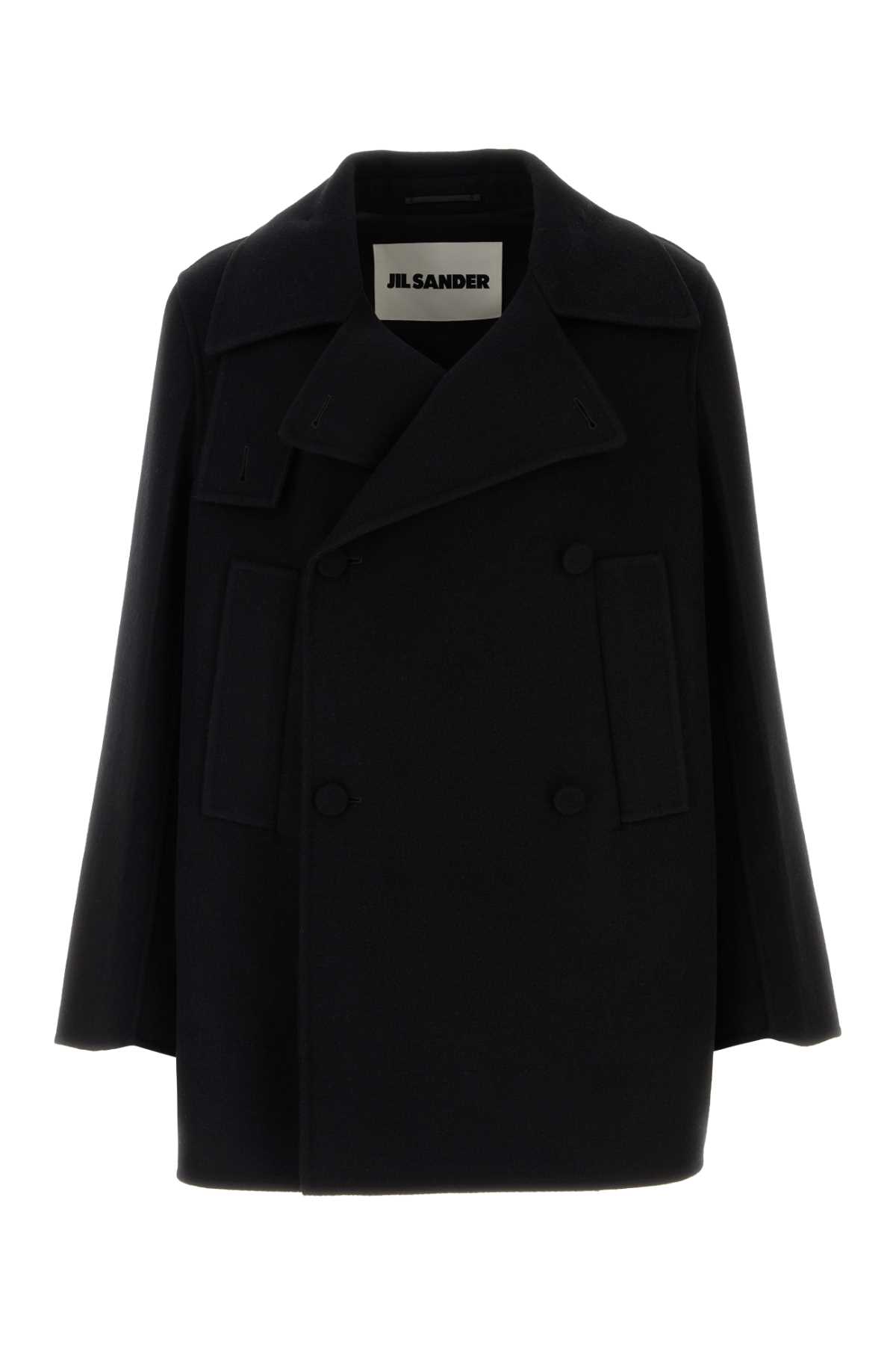 Jil Sander Black Wool Blend Coat