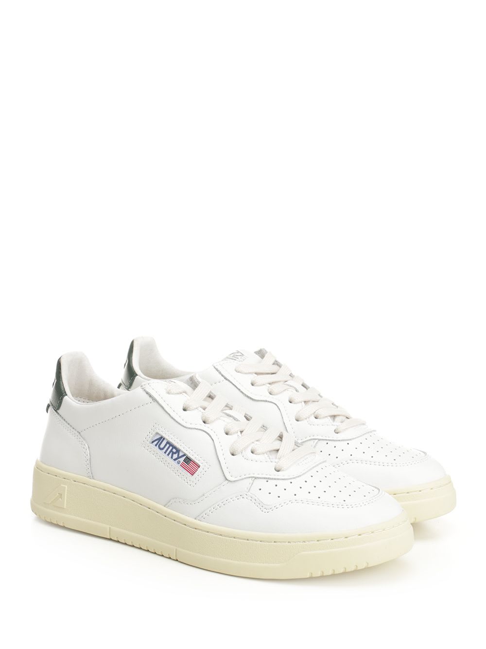 Autry Medalist Sneakers In White And Blue Leather In White