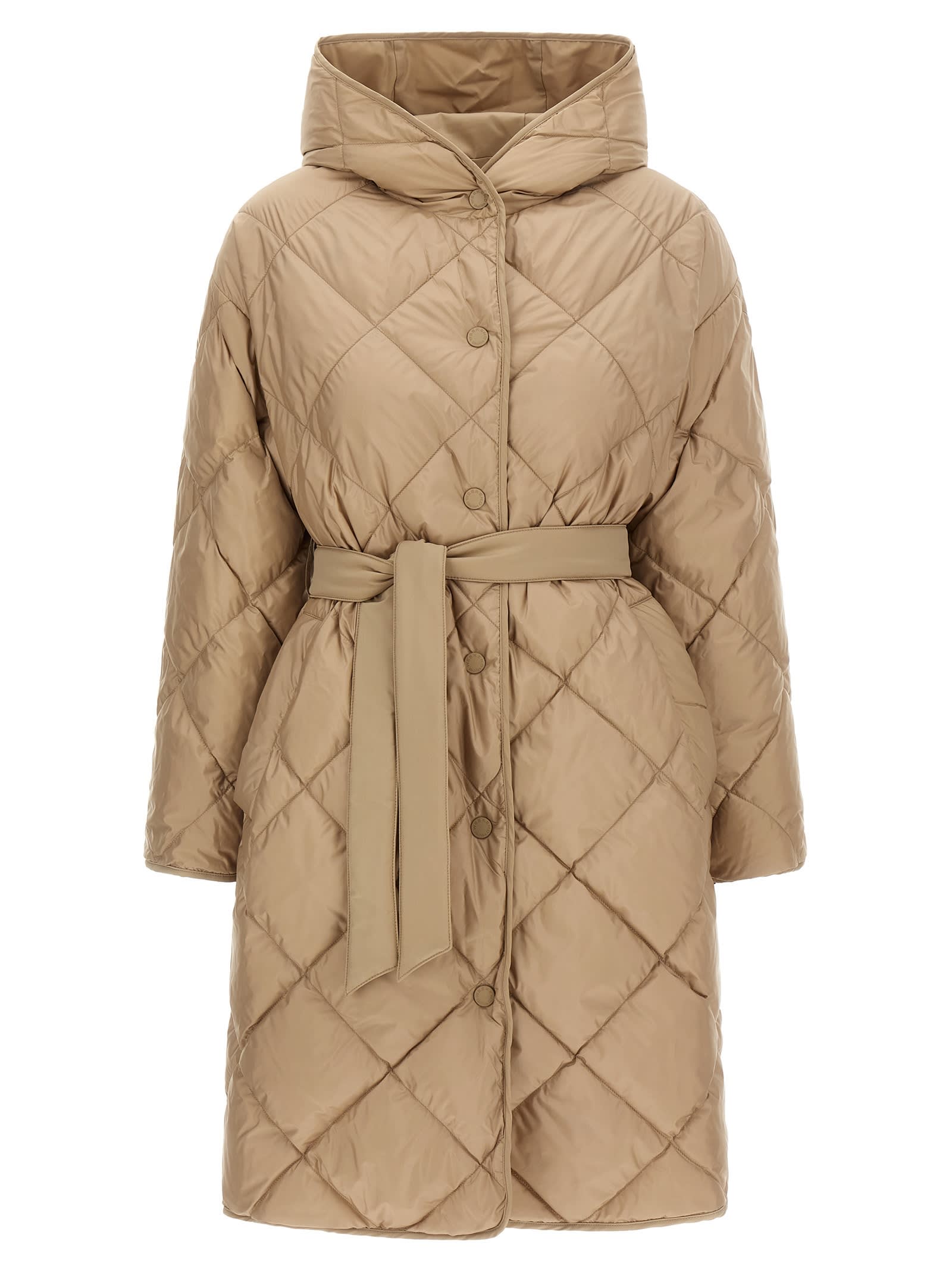 Weekend Max Mara Banfy Reversible Down Jacket In Brown