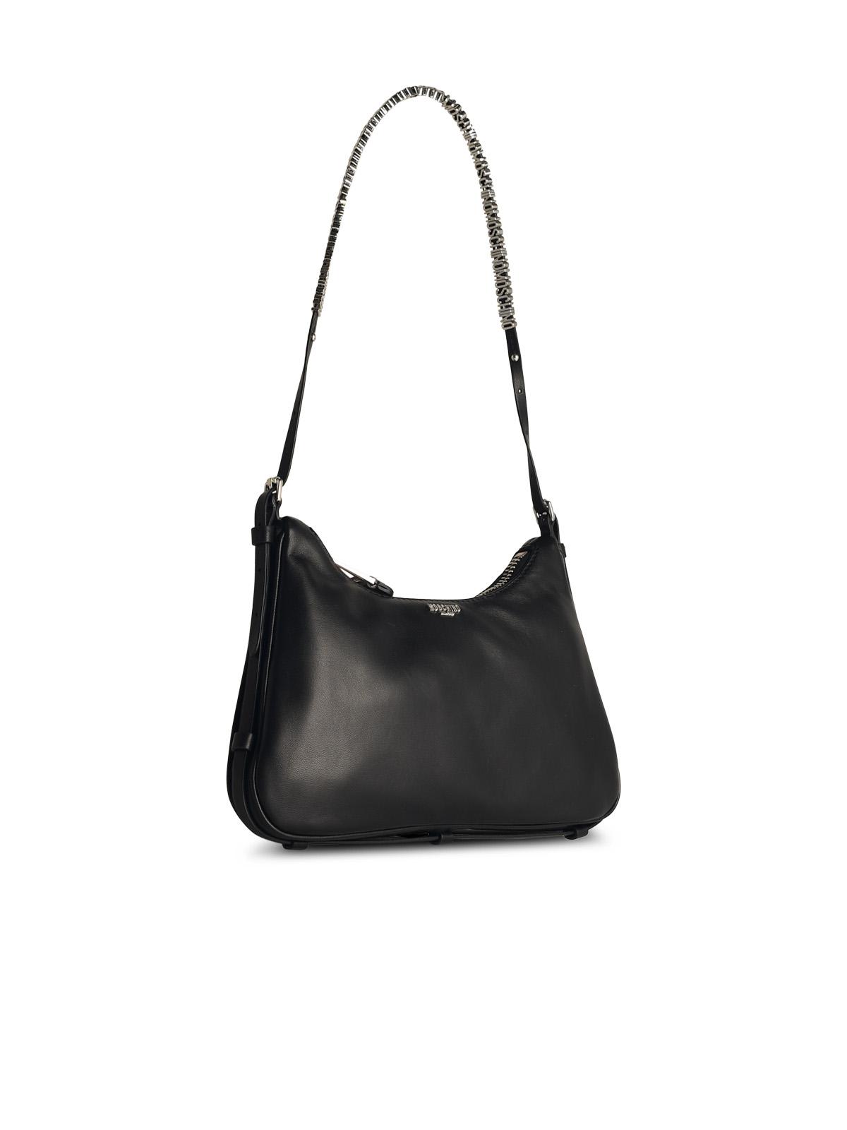 Shop Moschino Hobo Black Leather Bag