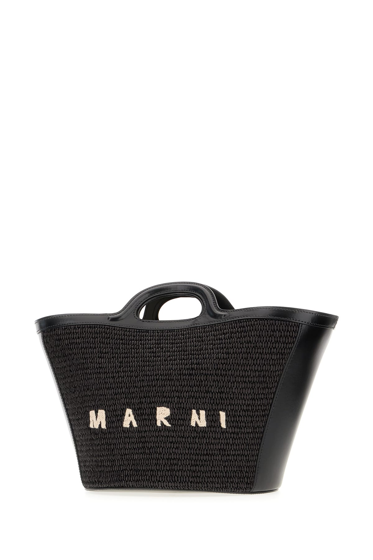 Shop Marni Black Cotton And Nylon Handbag In 00n99