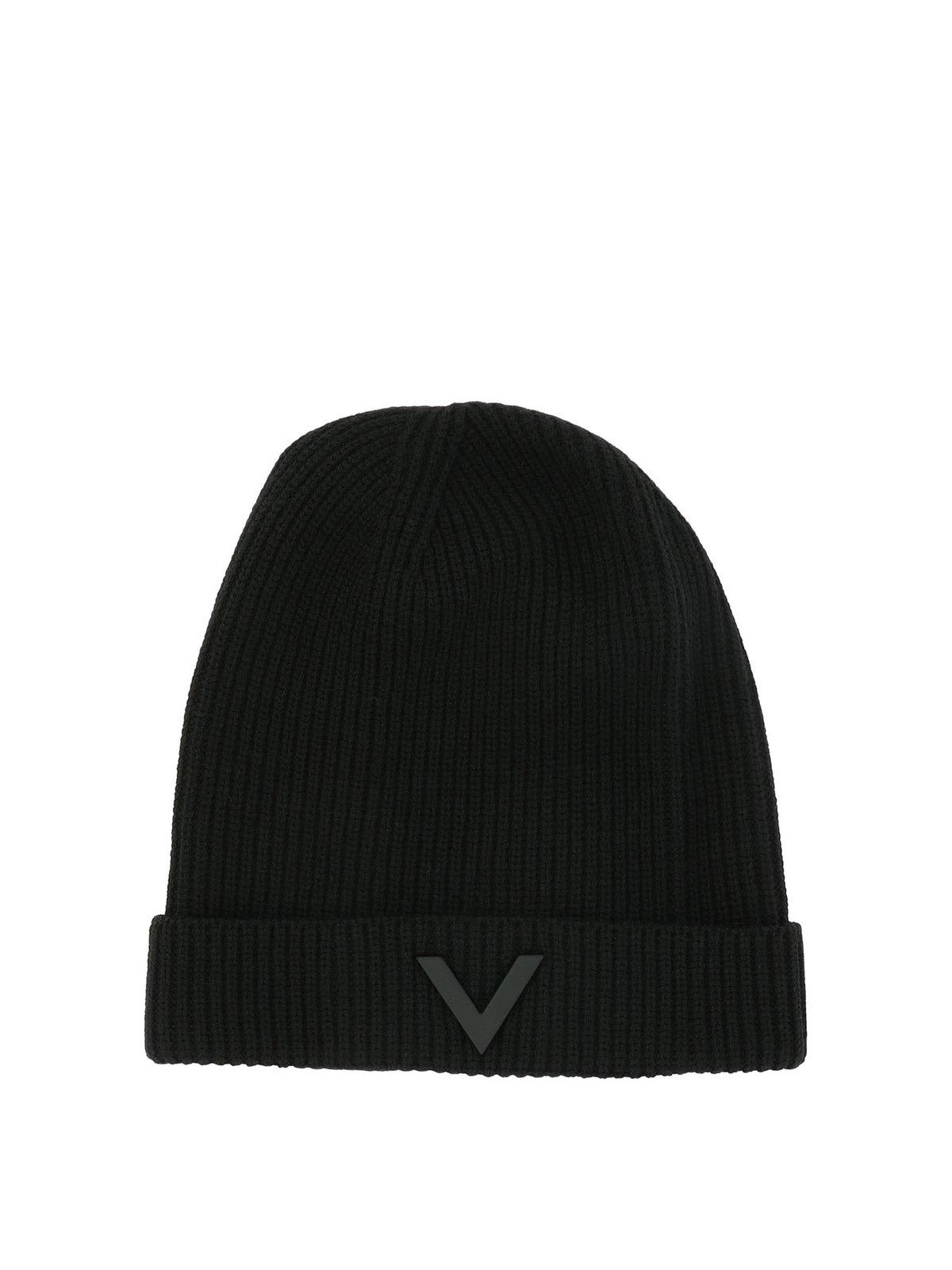 Vlogo Plaque Ribbed Beanie