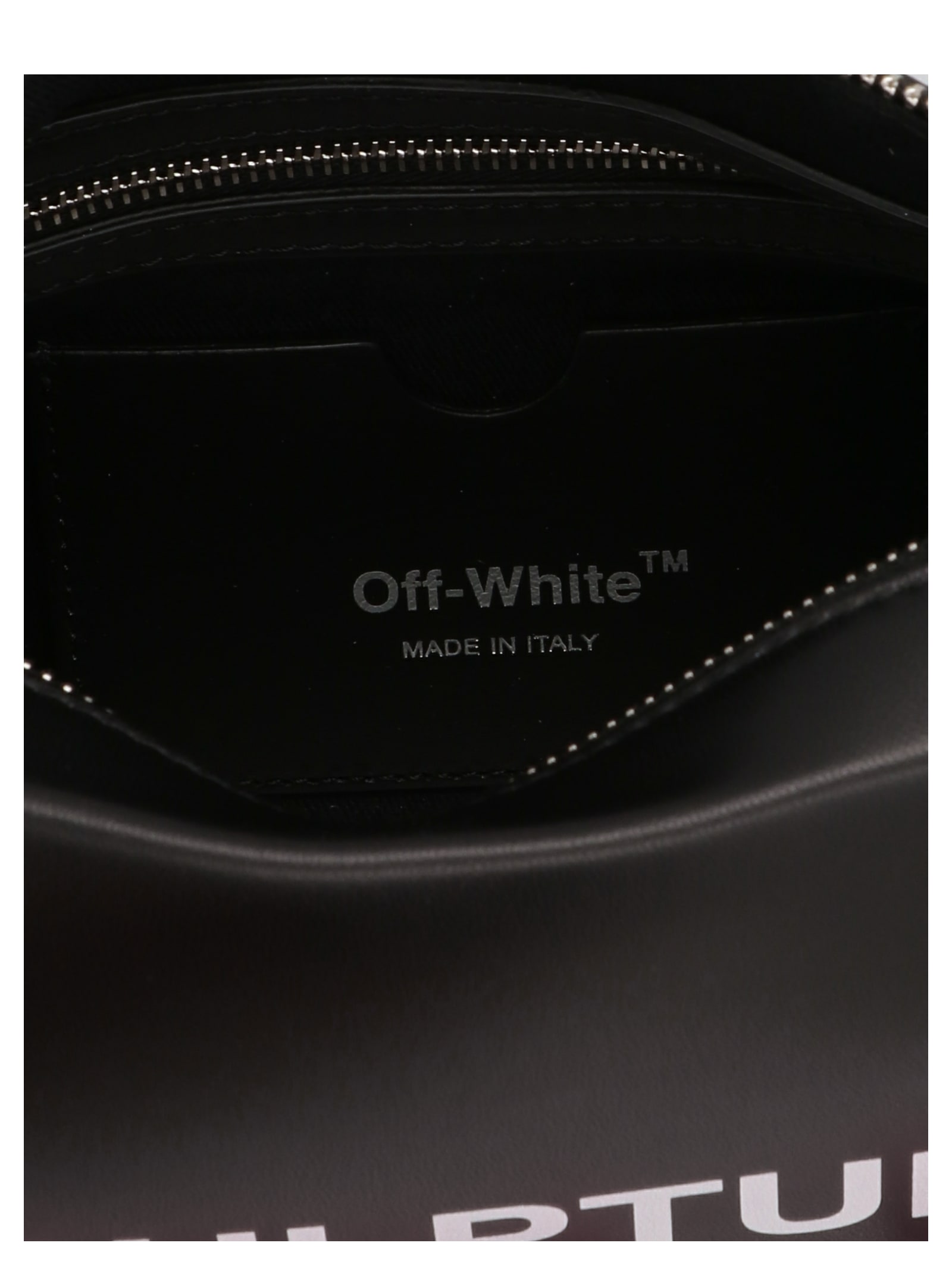 Shop Off-white Block Pouch Quote Handbag In Black